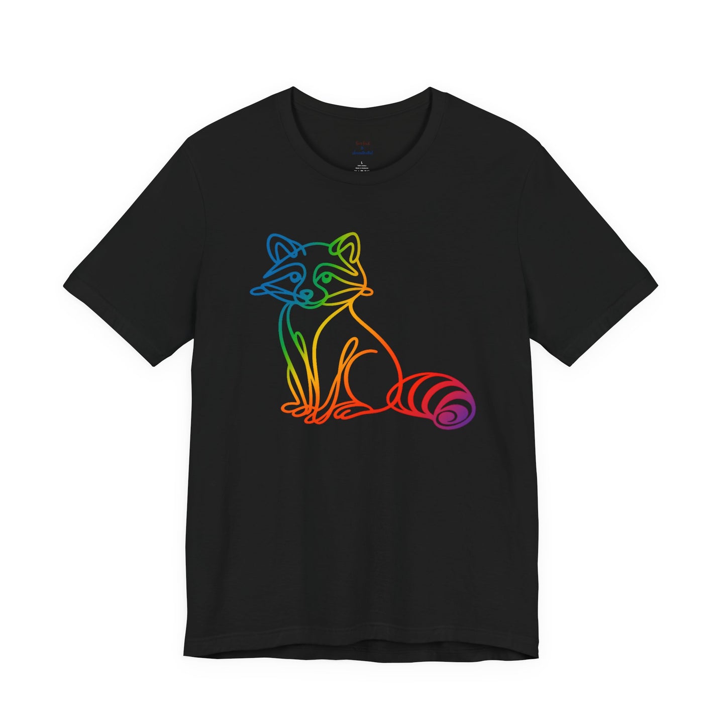 Raccoon Tee — Minimal Line Raccoon Scenic Graphic T-Shirt