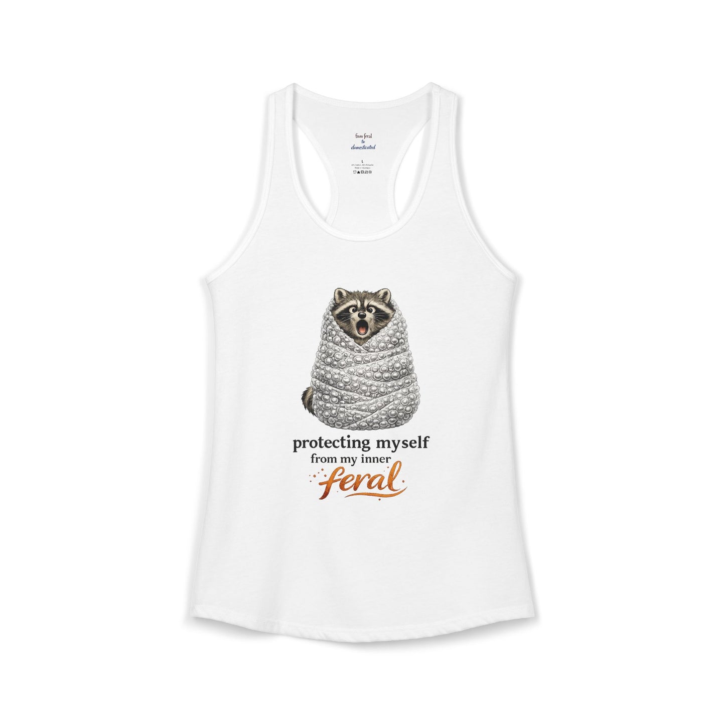 Bubble Wrap Raccoon Racerback Tank
