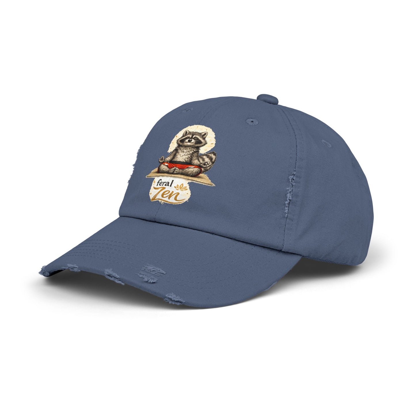 Feral Zen Distressed Cap — Raccoon Mom/Dad Funny Dad Hat