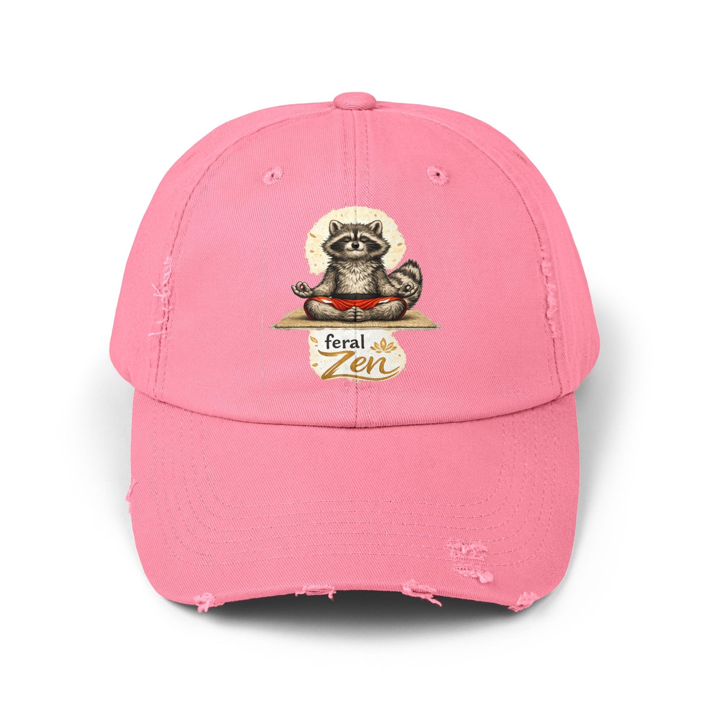 Feral Zen Distressed Cap — Raccoon Mom/Dad Funny Dad Hat