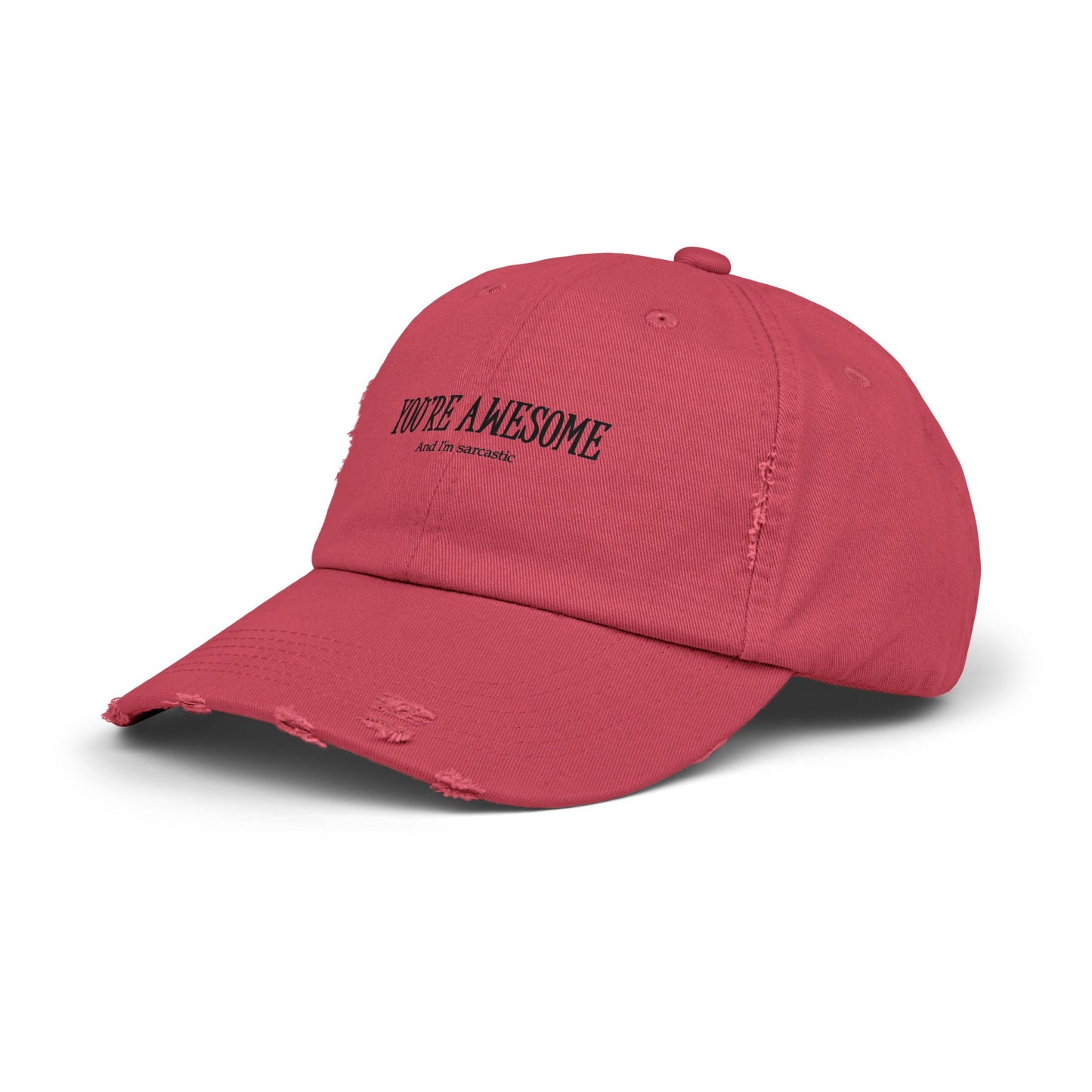 You're Awesome / And I'm Sarcastic Cap — Distressed Baseball Hat