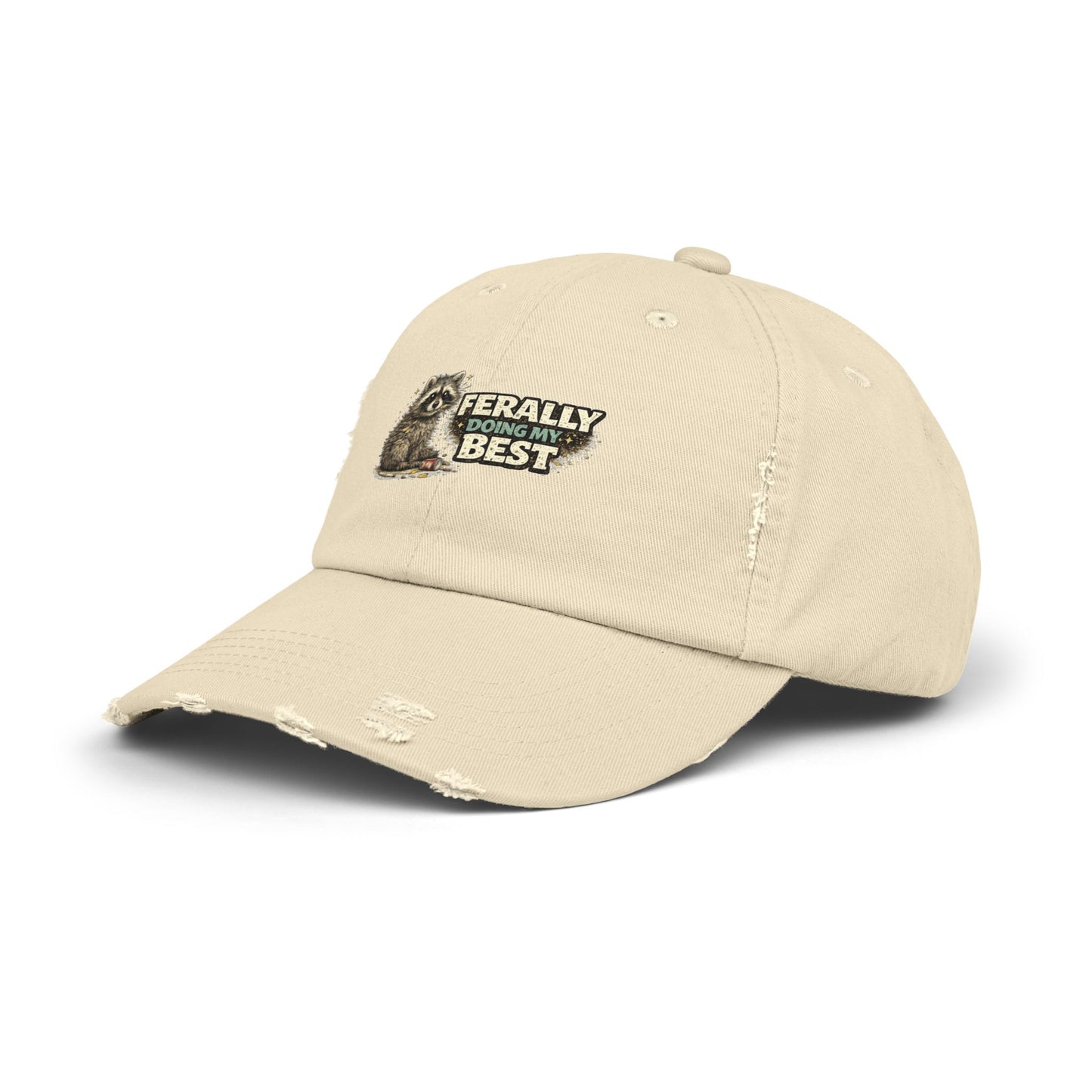 Ferally Distressed Cap — Raccoon Mom/Dad Funny Dad Hat