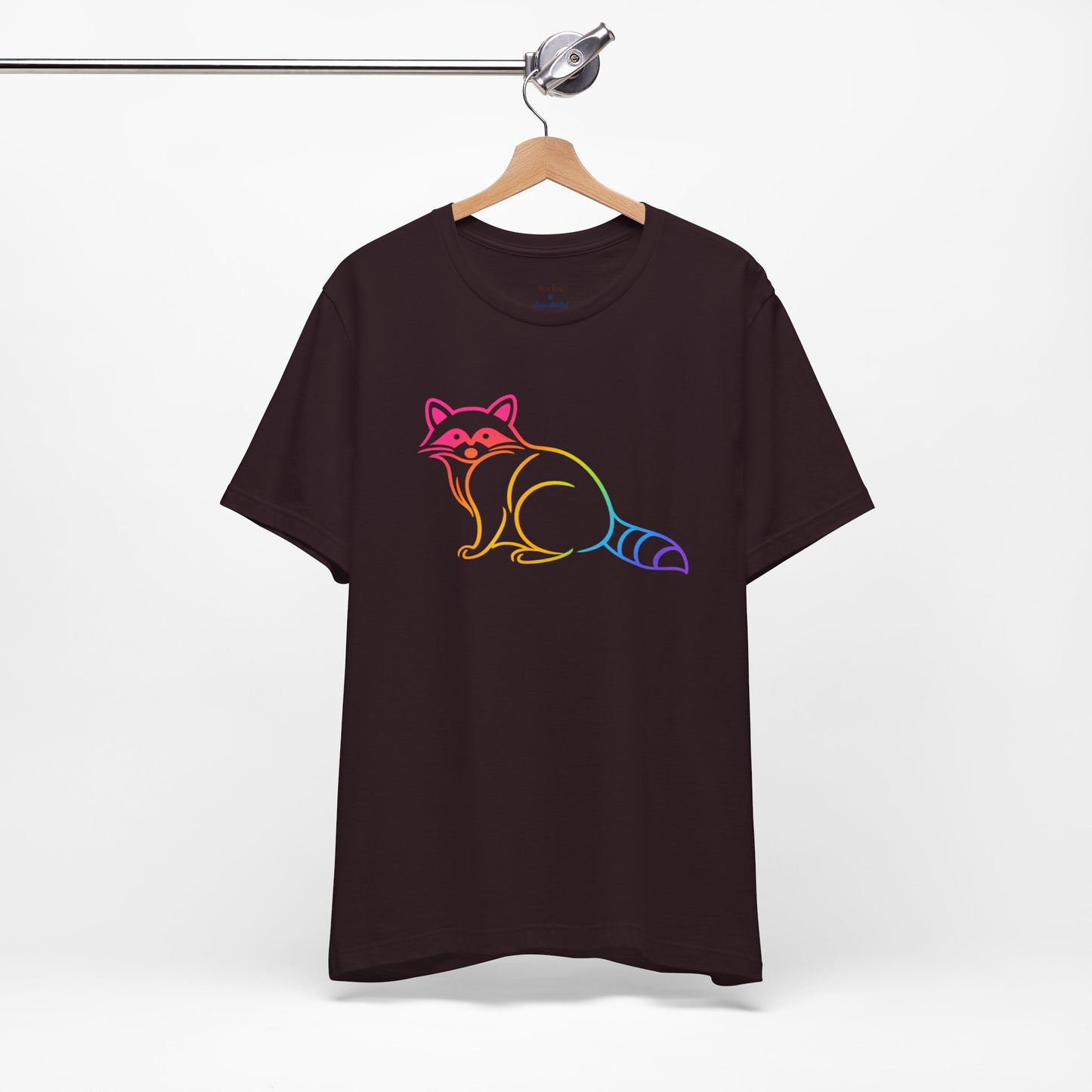 Raccoon Tee — Minimal Line Raccoon Scenic Graphic T-Shirt