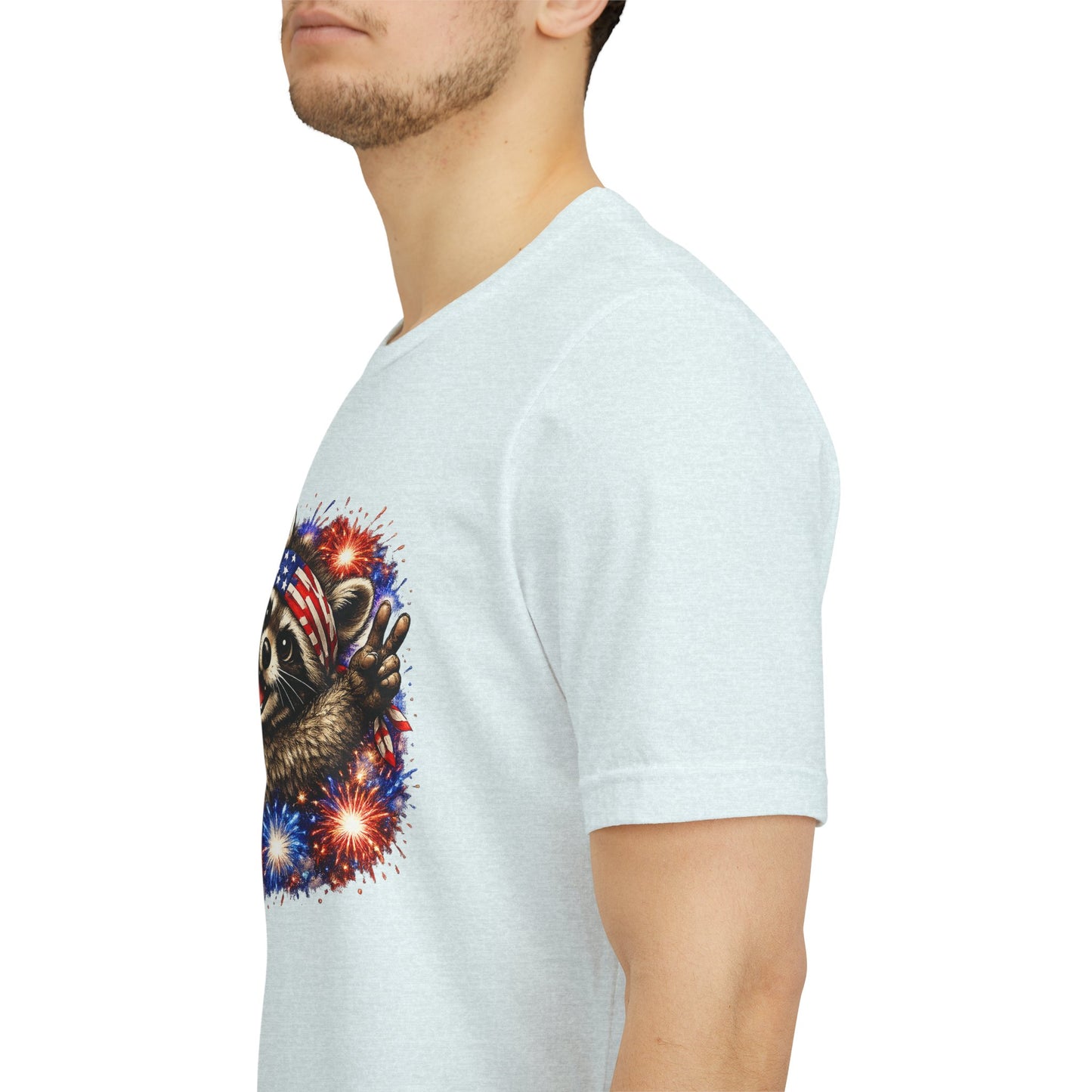 Patriot Raccoon 250th Anniversary T-Shirt — 4th of July Fireworks Flag Tee