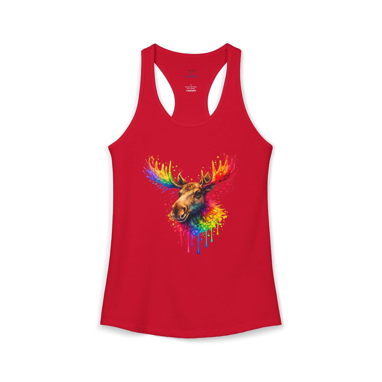 Watercolor Wildlife Moose Racerback Tank