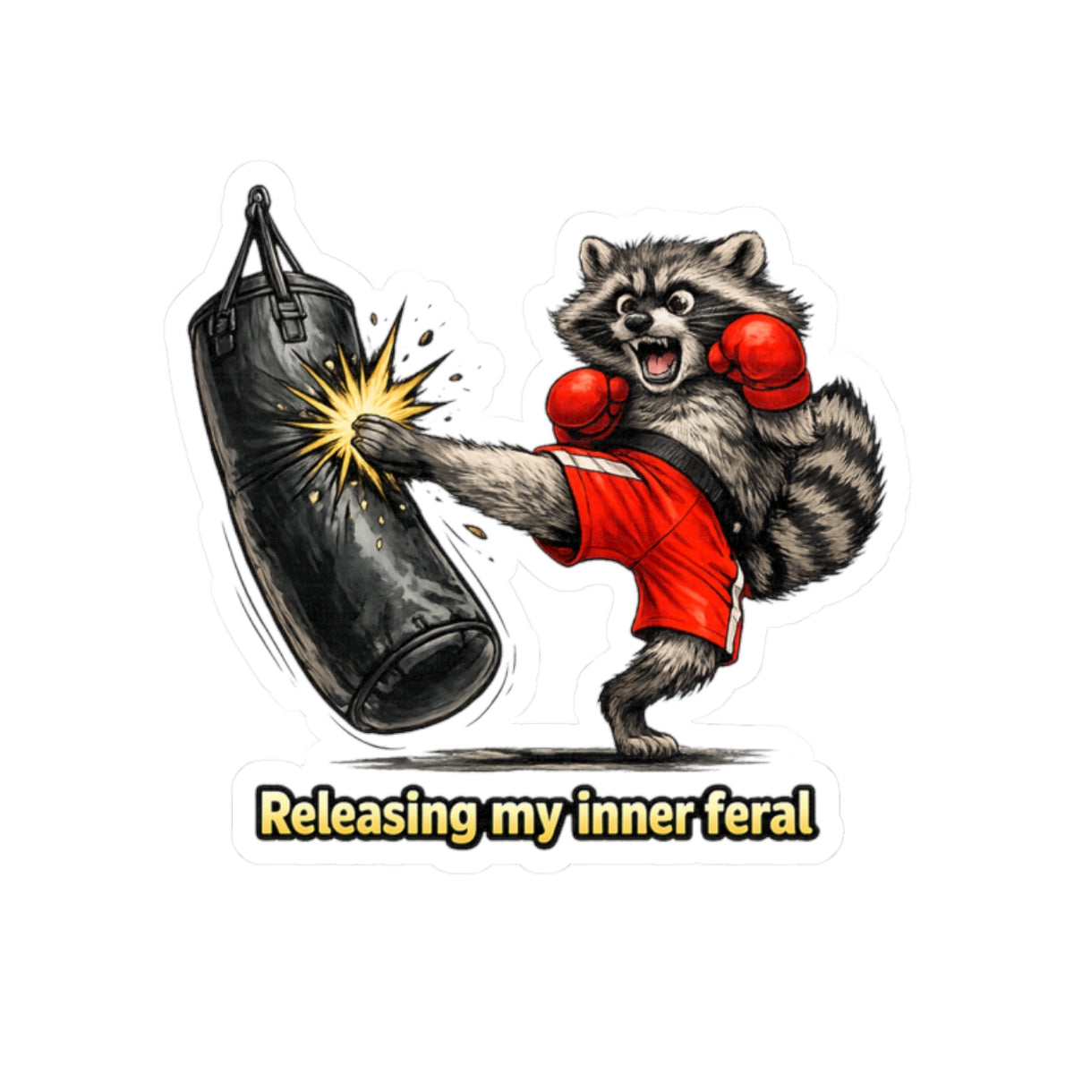 Inner Feral Raccoon Stickers