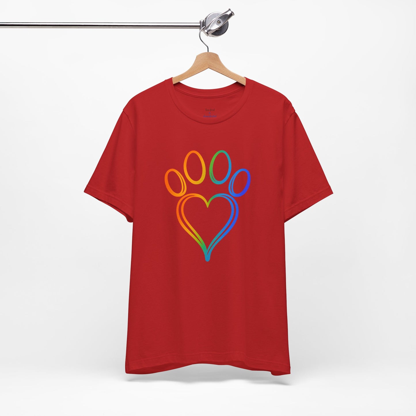 Heart/Paw Colorful Line-Work T-Shirt