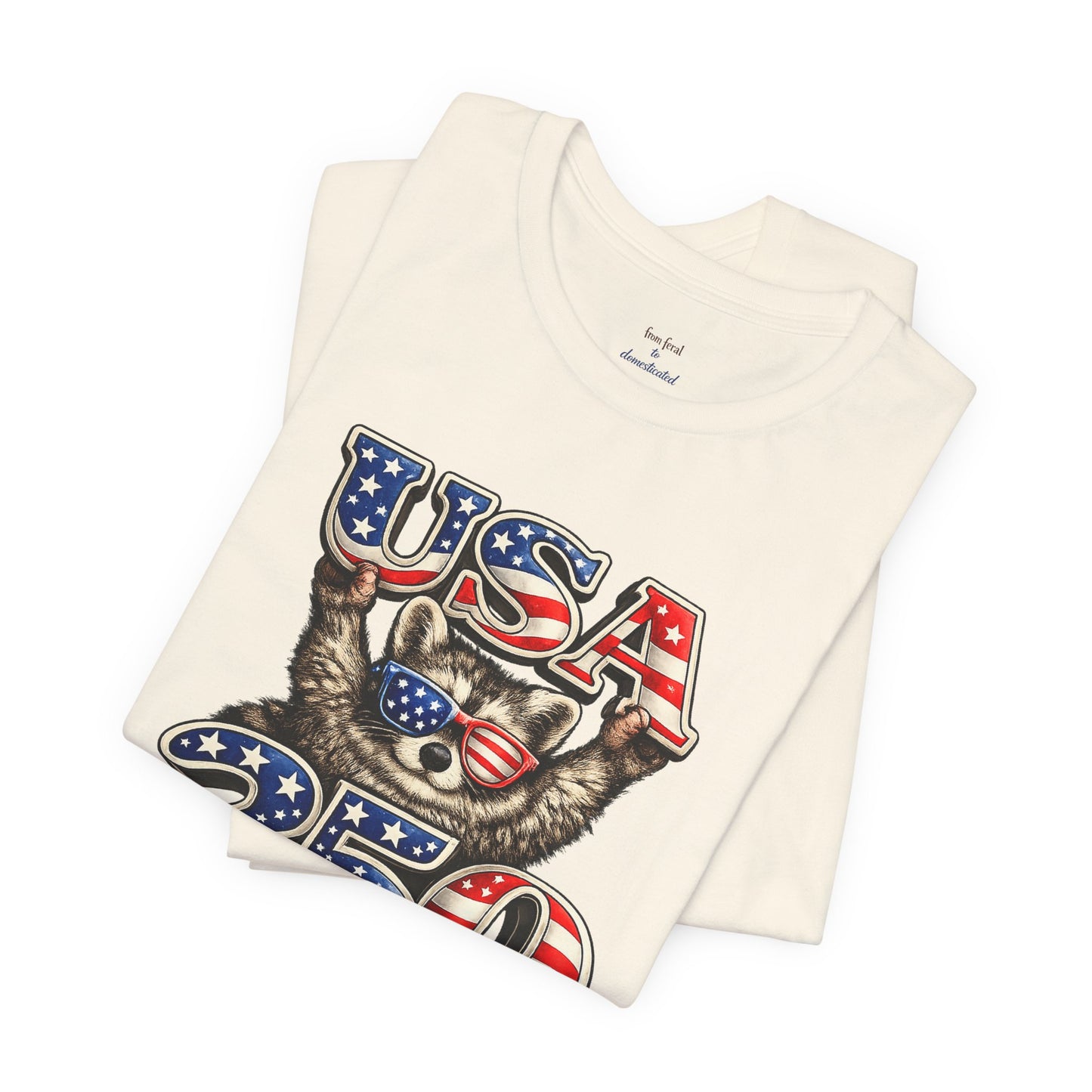 Patriot Raccoon 250th Anniversary T-Shirt — 4th of July Fireworks Flag Tee