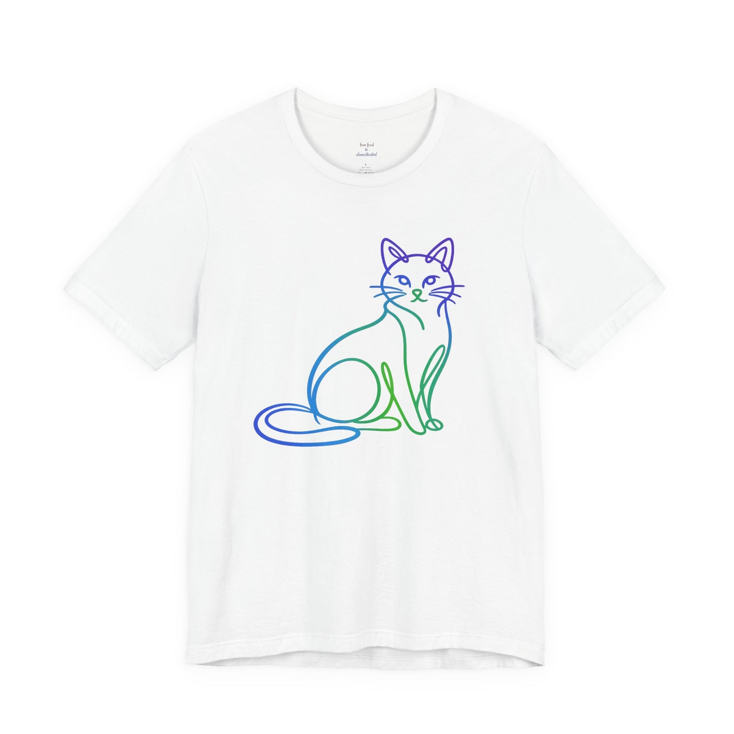 Colorful Line-Work Sitting Cat T-Shirt