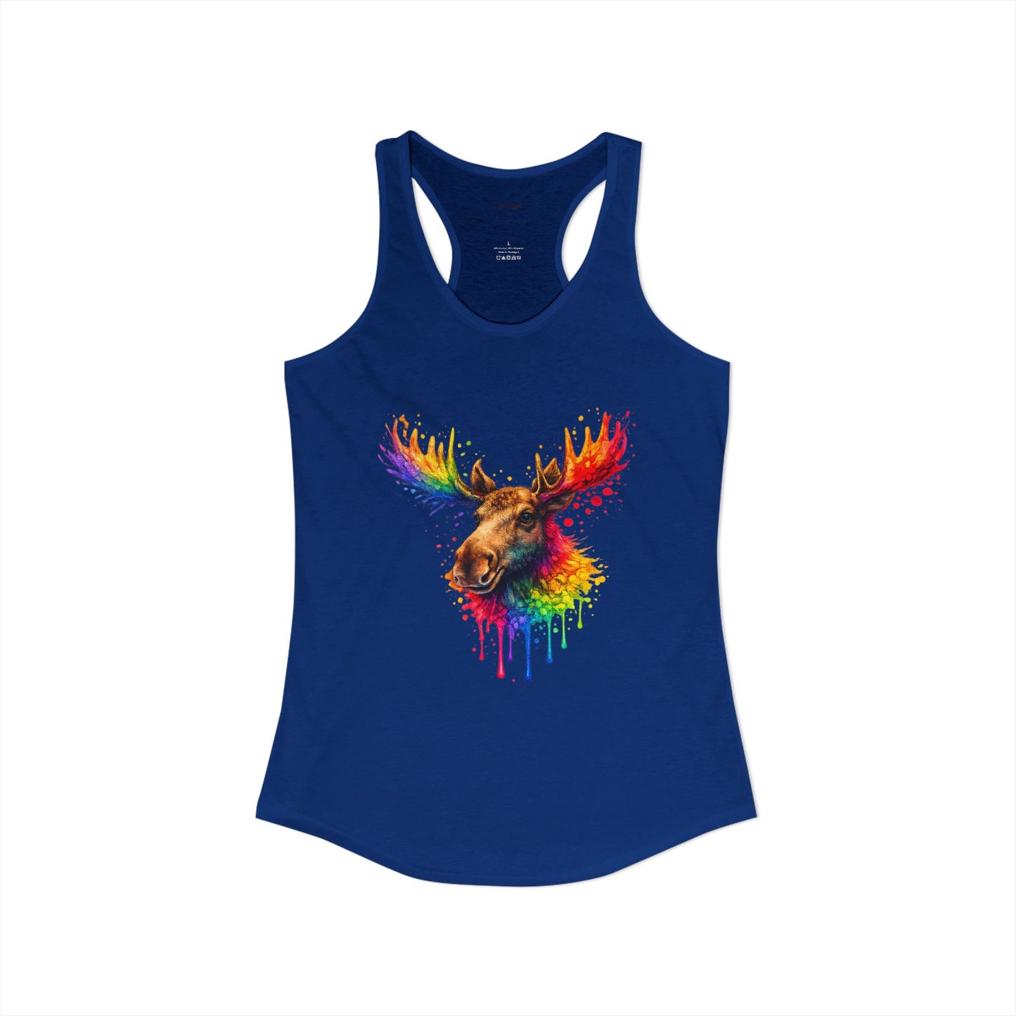 Watercolor Wildlife Moose Racerback Tank