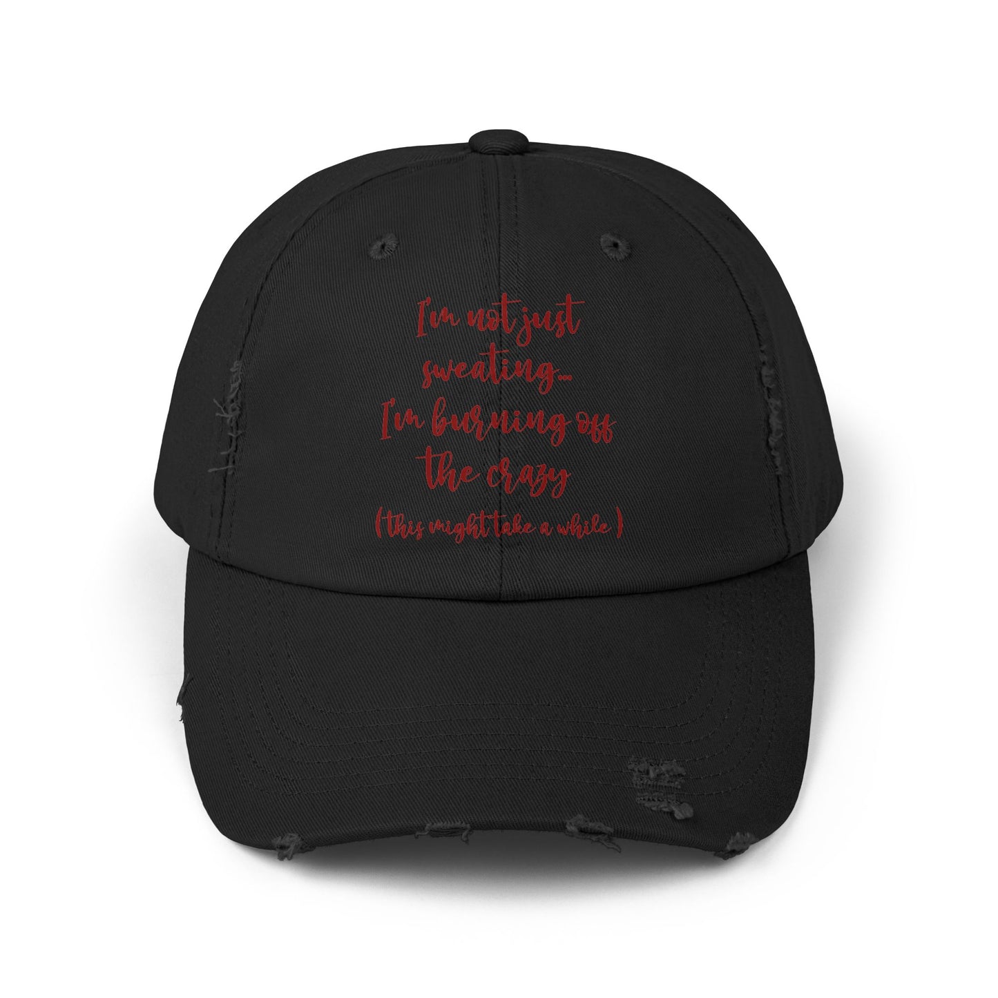 "Sweating" Distressed Cap —  Funny Truth Hat