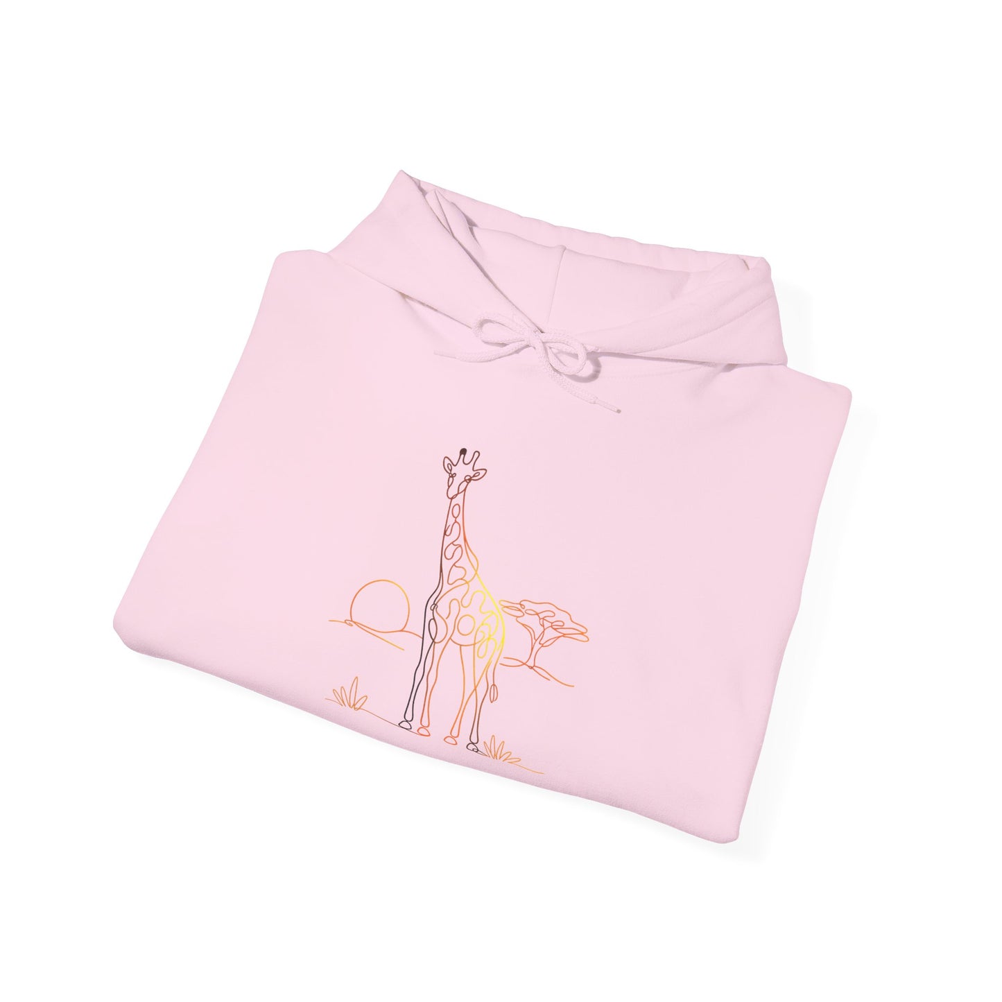 Giraffe Line Art Hoodie – Minimal Safari Illustration