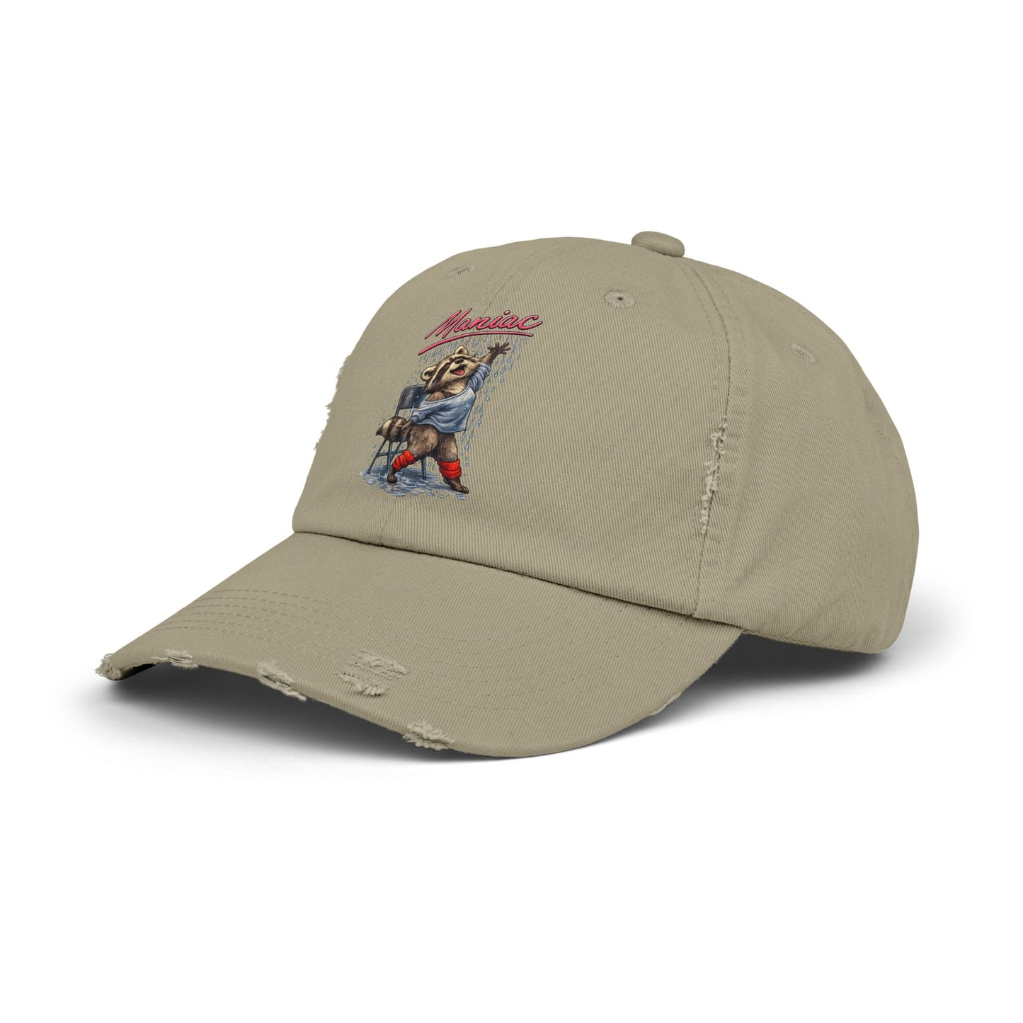 Maniac Distressed Cap — Raccoon Mom/Dad Funny Dad Hat