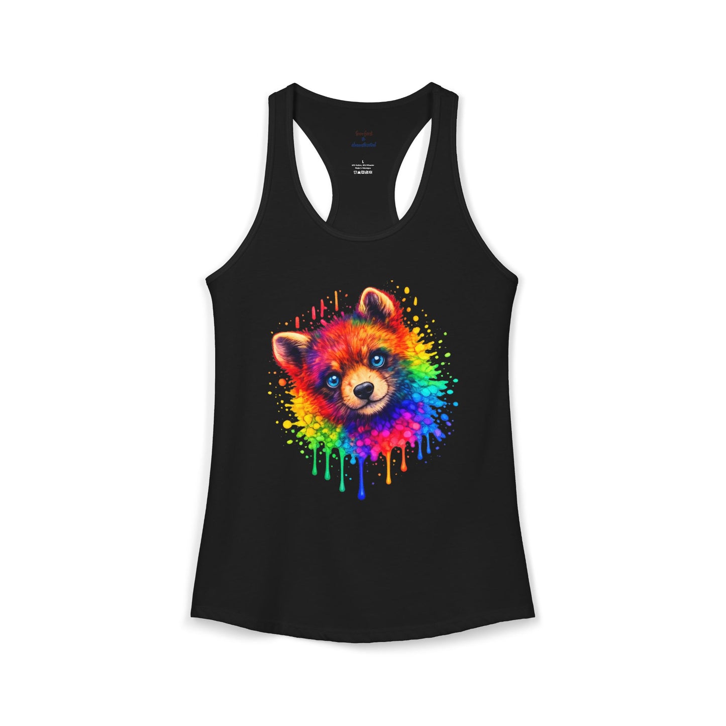 Watercolor Wildlife Bear Cub Racerback Tank