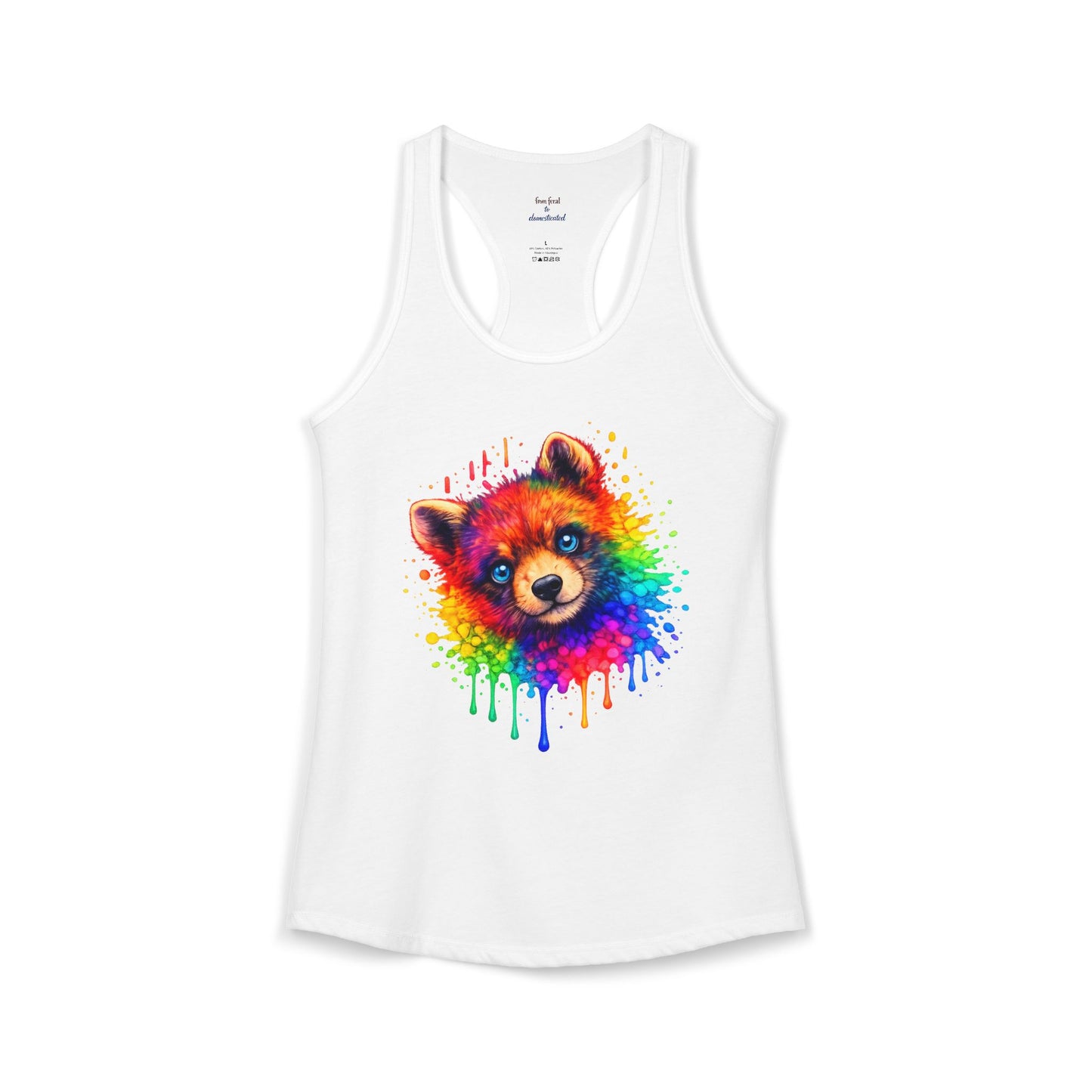 Watercolor Wildlife Bear Cub Racerback Tank