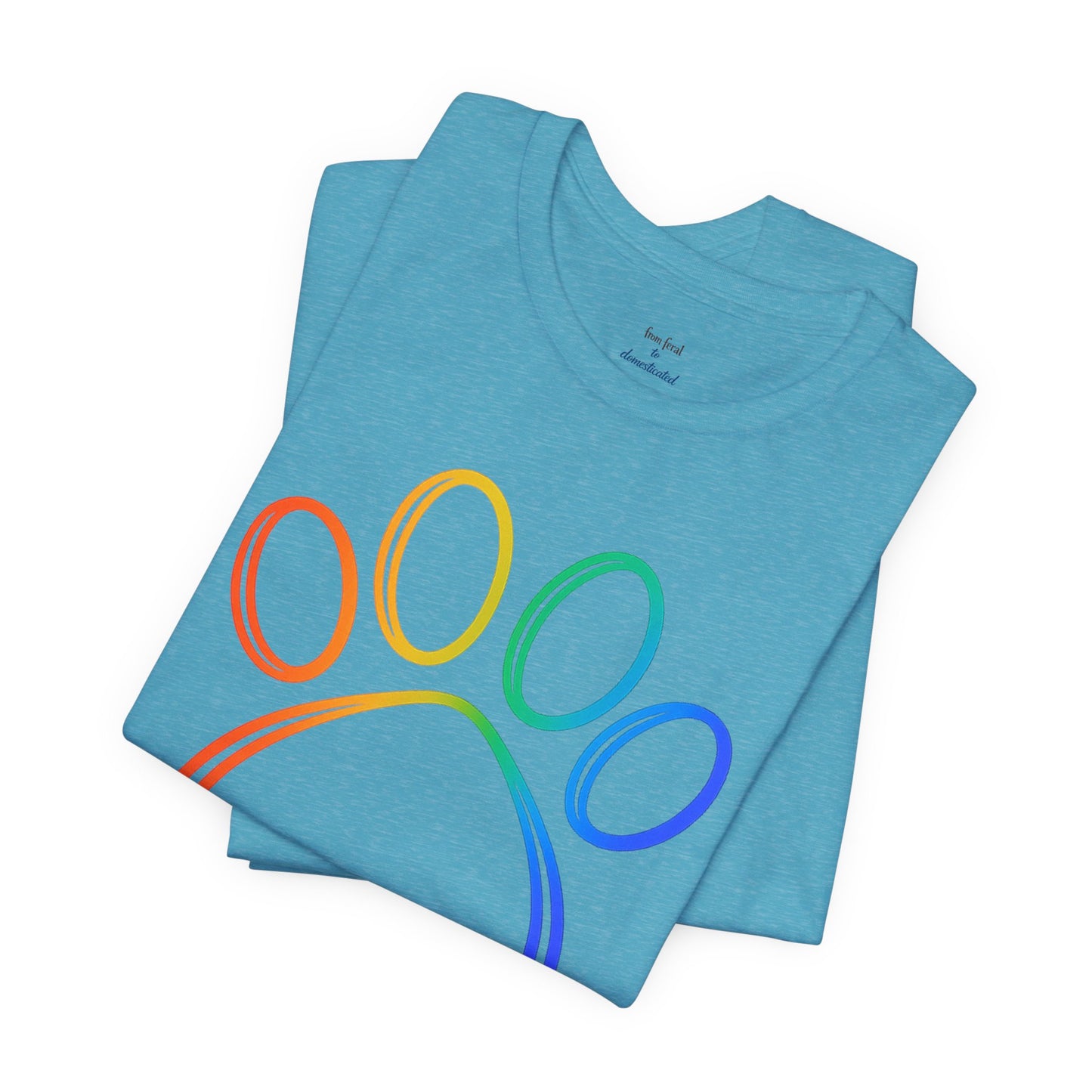 Heart/Paw Colorful Line-Work T-Shirt