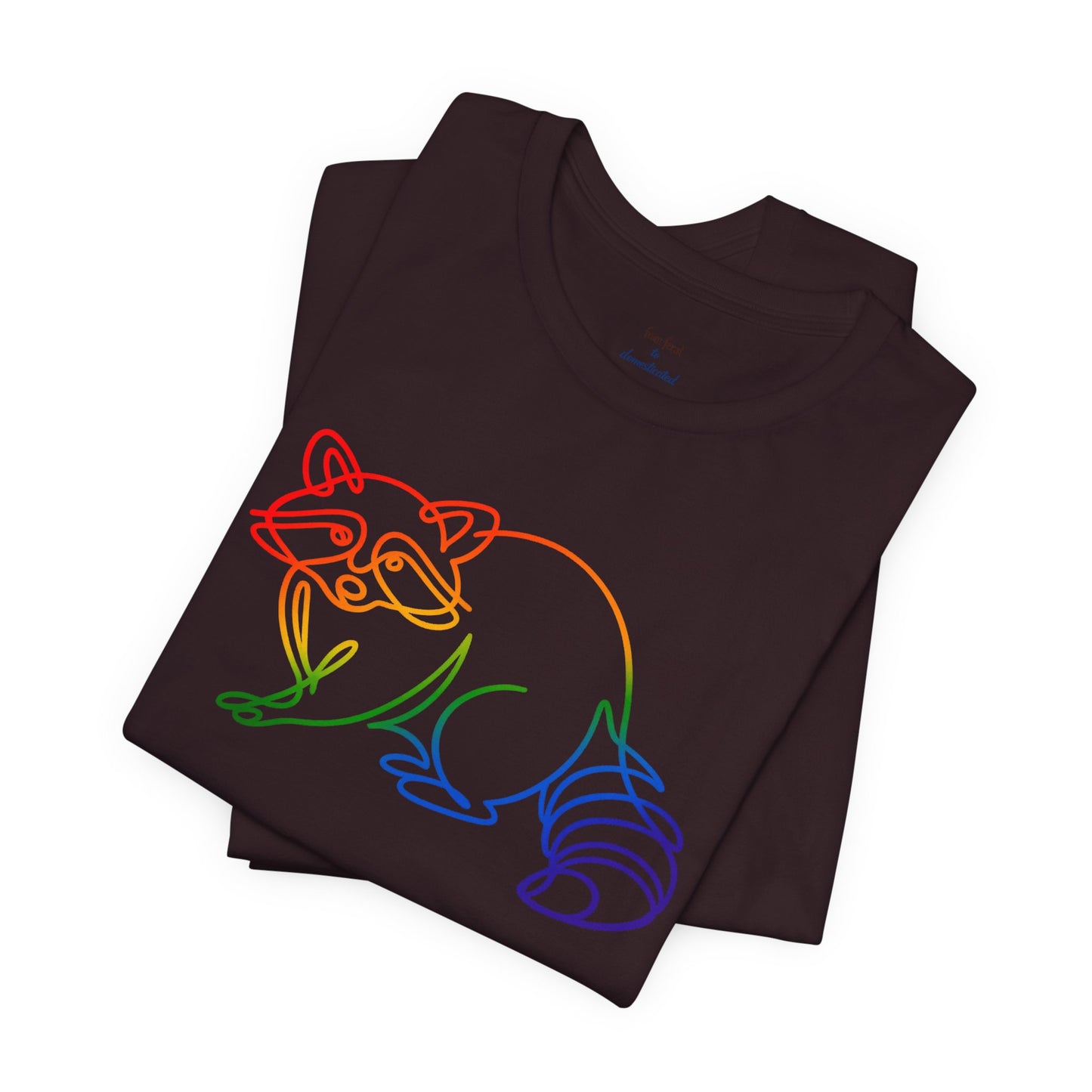 Raccoon Tee — Minimal Line Raccoon Scenic Graphic T-Shirt