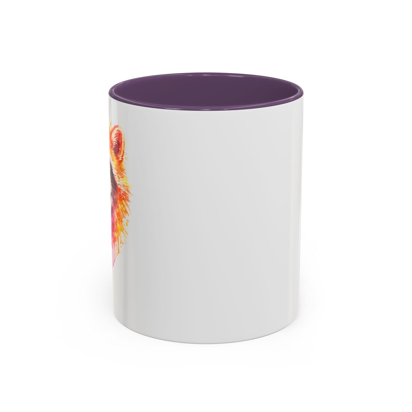 Cheerful Watercolor Raccoon Accent Coffee Mug