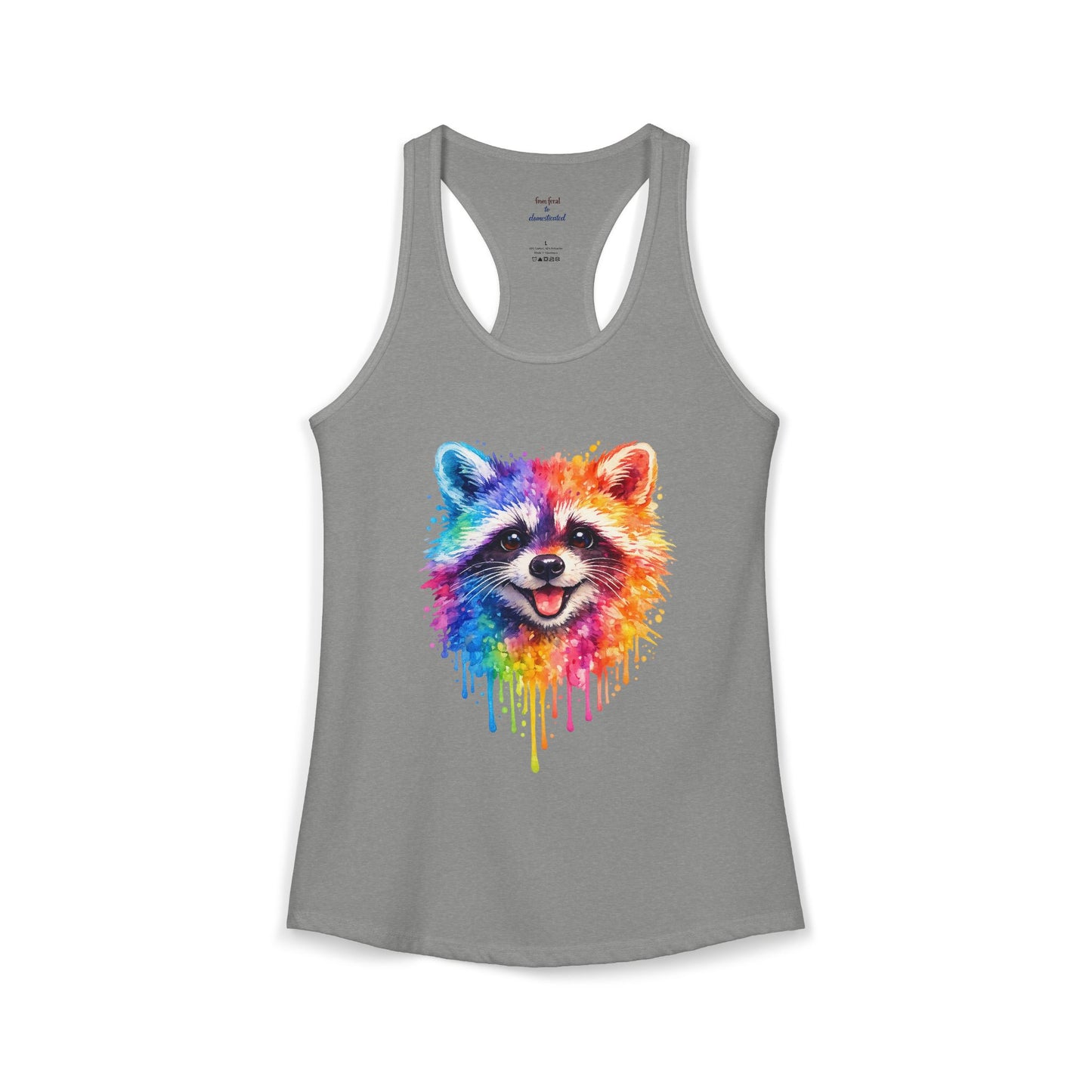 Watercolor Wildlife Raccoon Racerback Tank