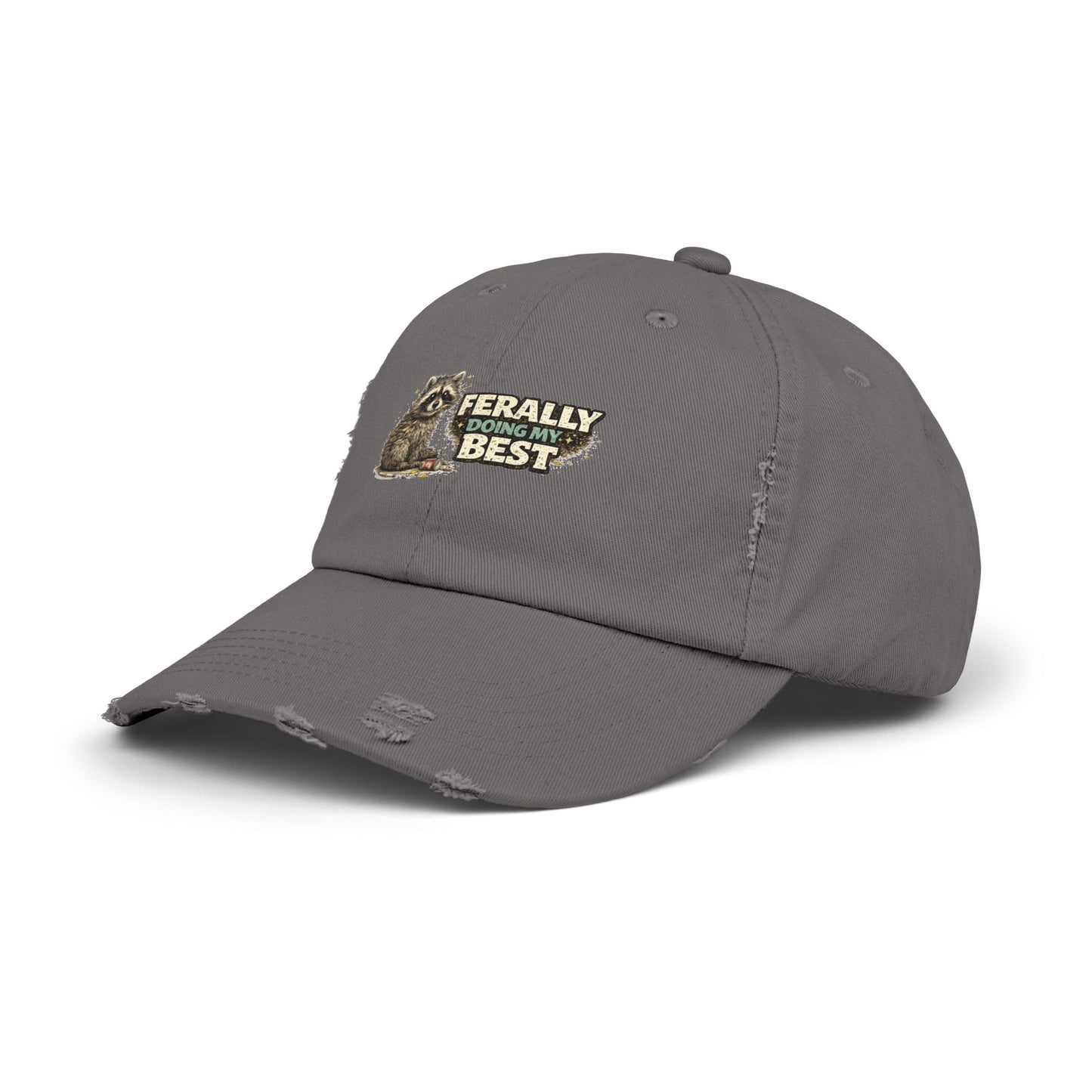Ferally Distressed Cap — Raccoon Mom/Dad Funny Dad Hat