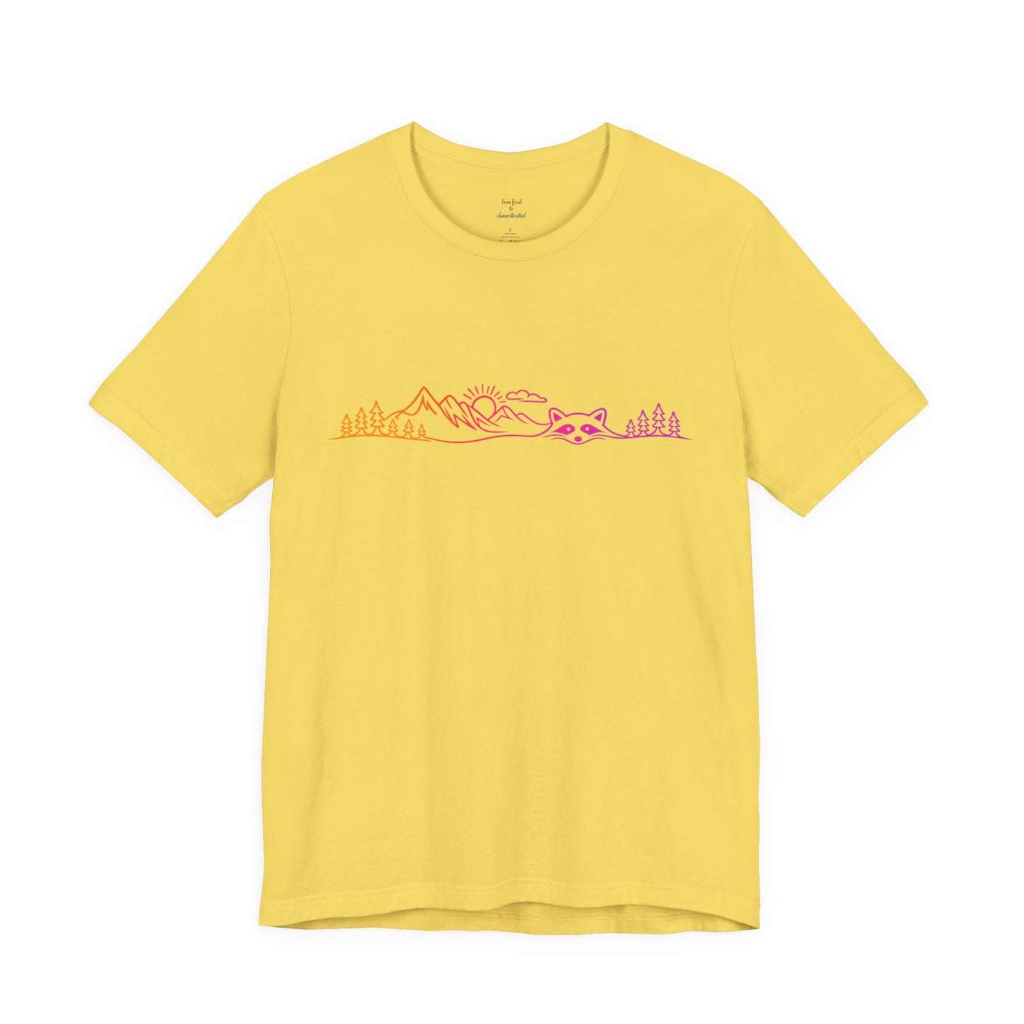 Raccoon Tee — Minimal Line Raccoon Scenic Graphic T-Shirt