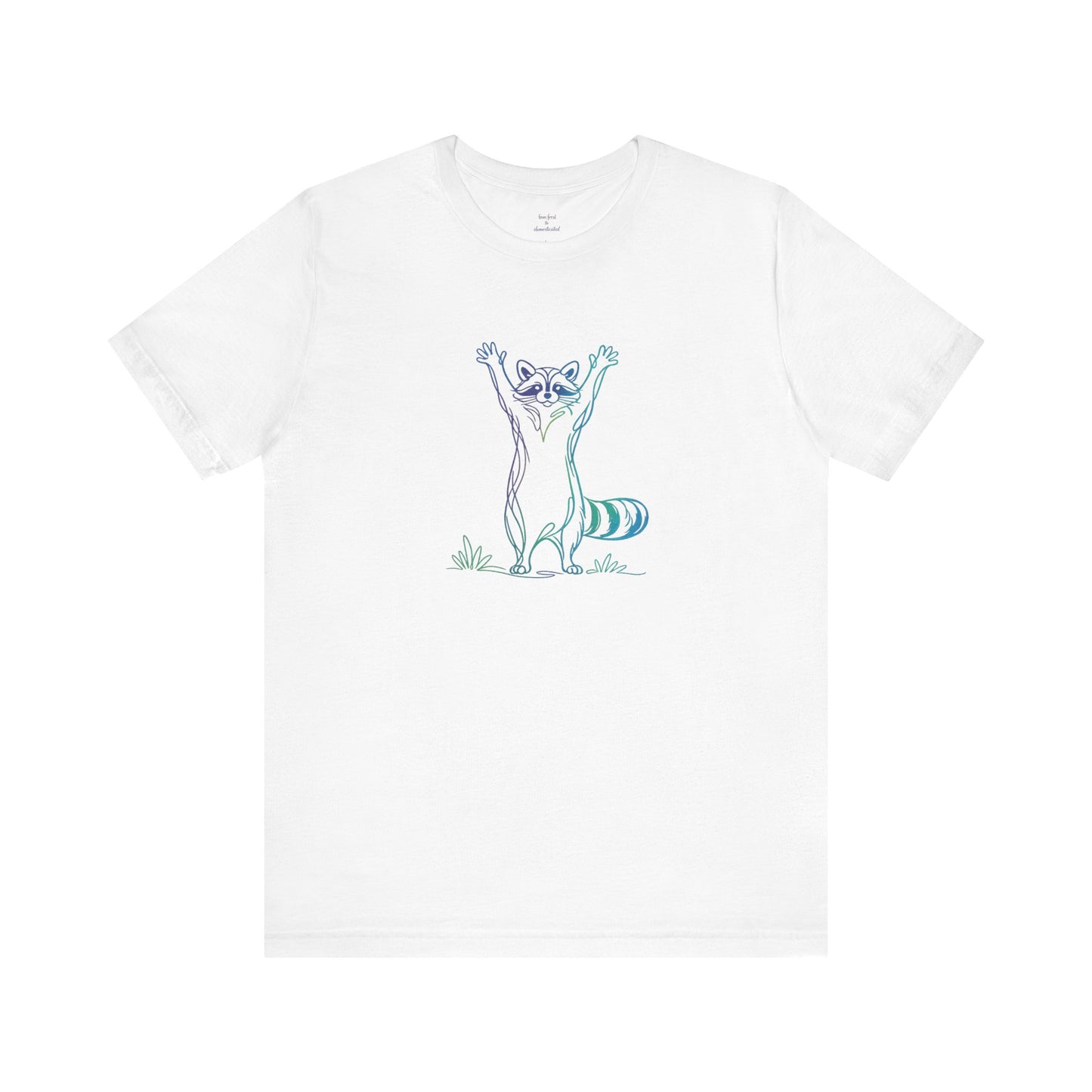 Raccoon Tee — Minimal Line Raccoon Scenic Graphic T-Shirt