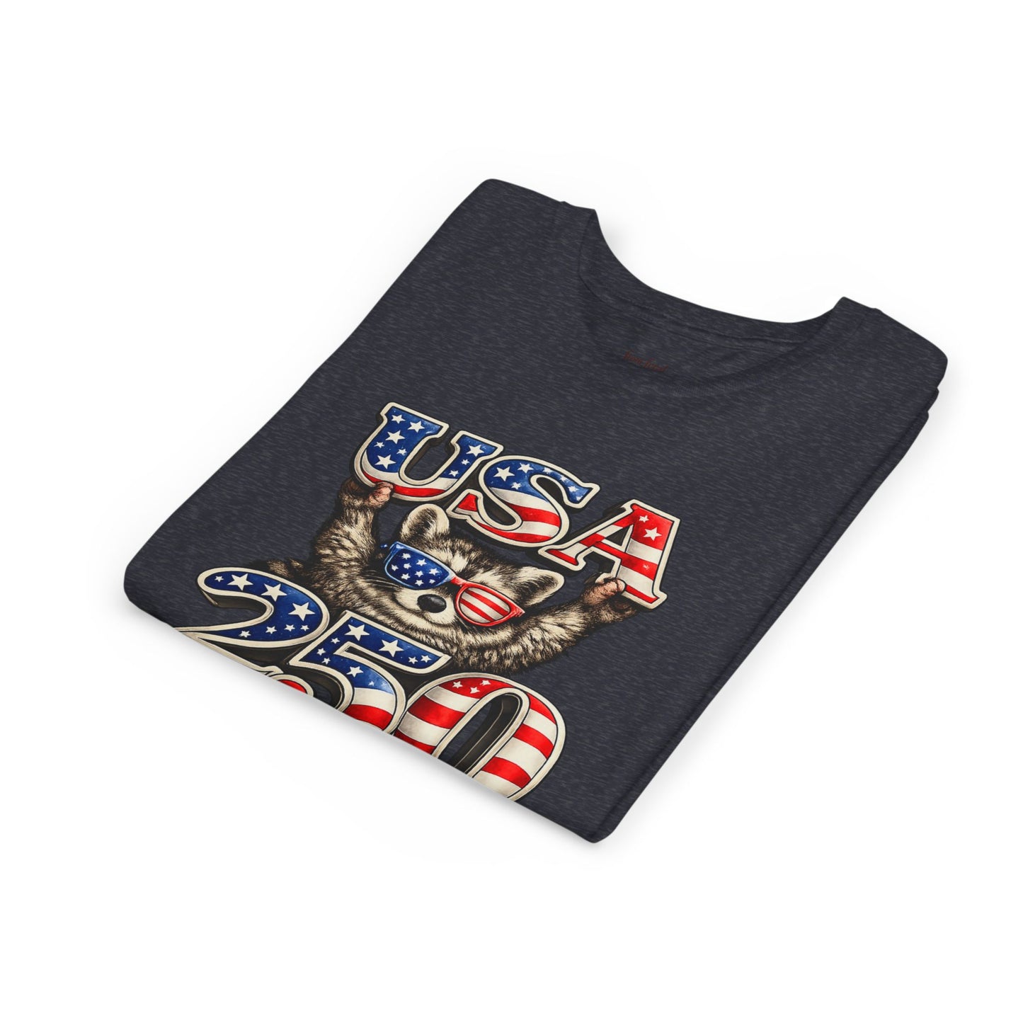 Patriotic Raccoon Youth Tee — Raccoon with USA 250