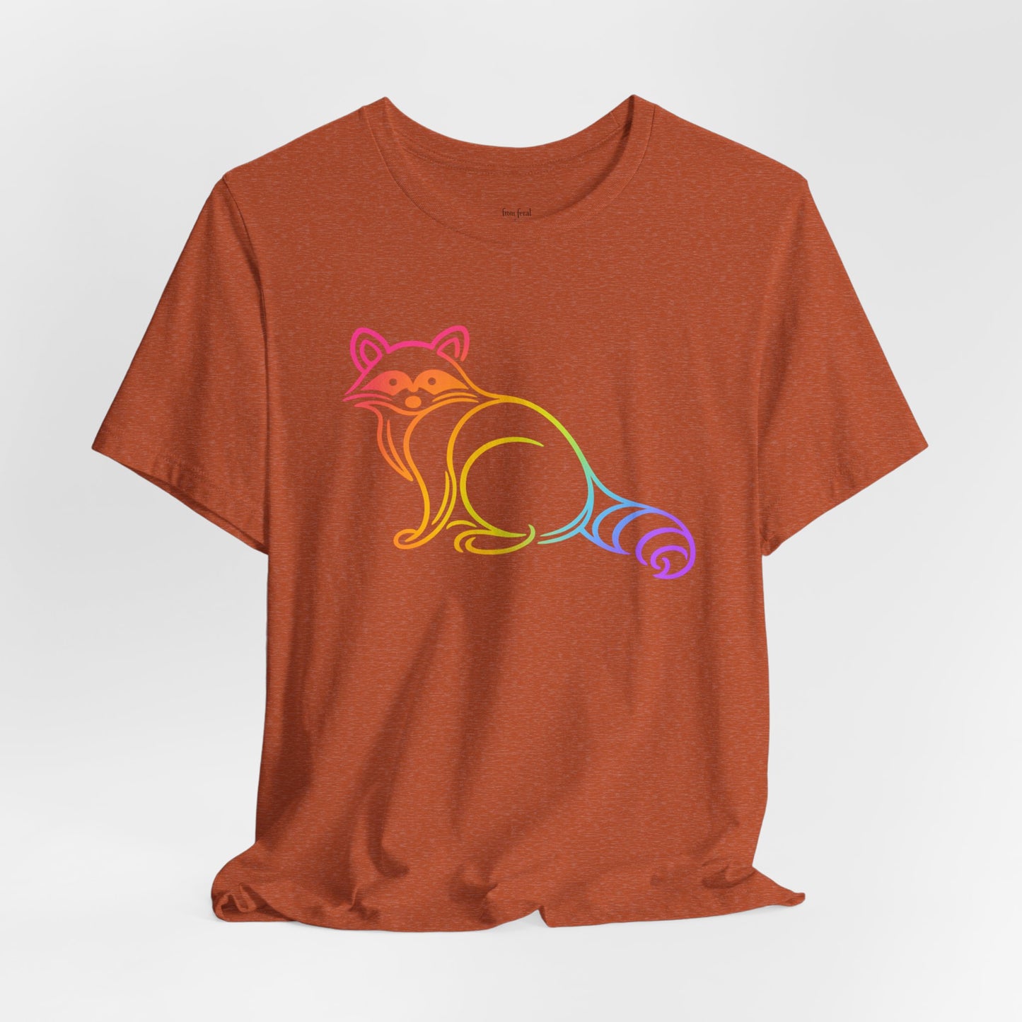 Rascal Raccoon Tee — Minimal Line Raccoon Scenic Graphic T-Shirt