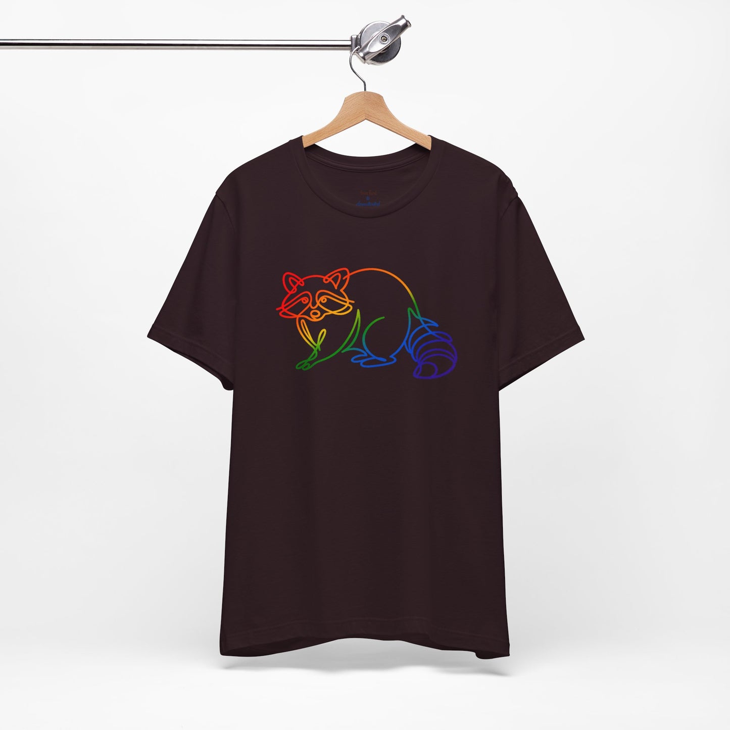 Raccoon Tee — Minimal Line Raccoon Scenic Graphic T-Shirt