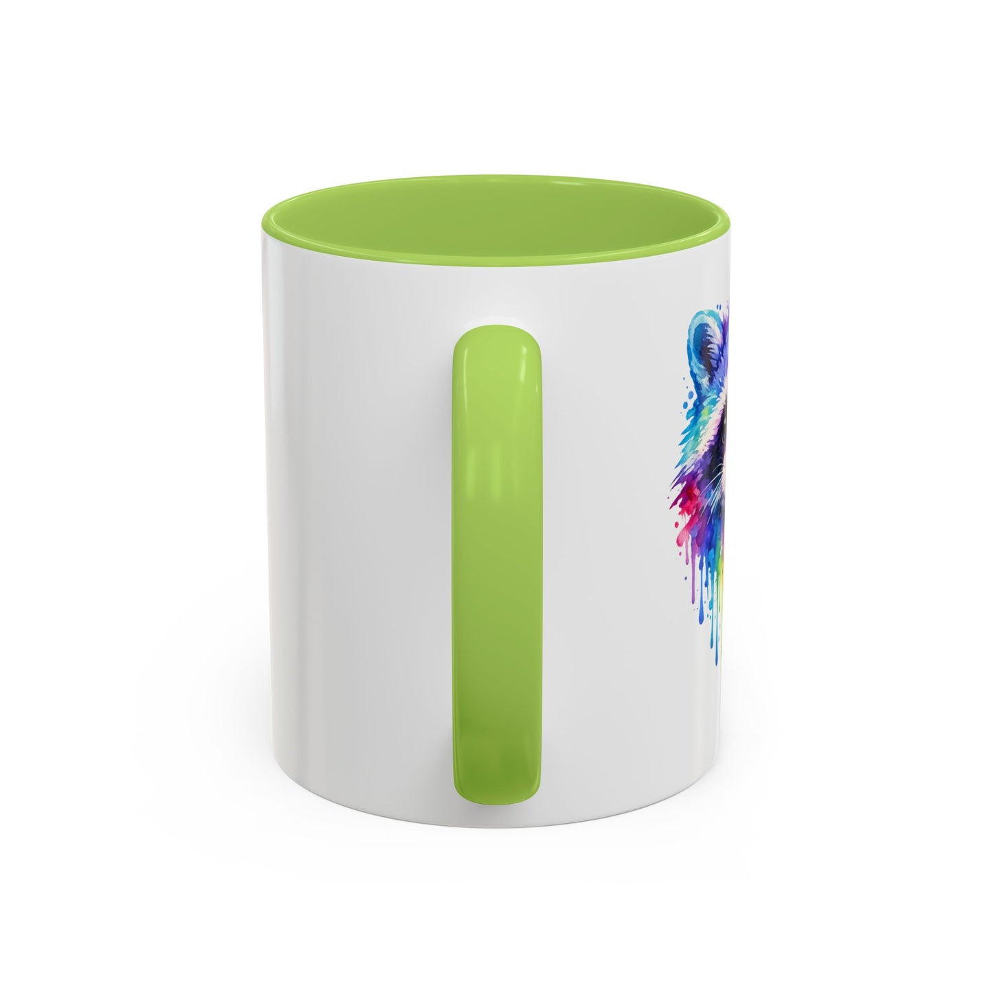 Cheerful Watercolor Raccoon Accent Coffee Mug