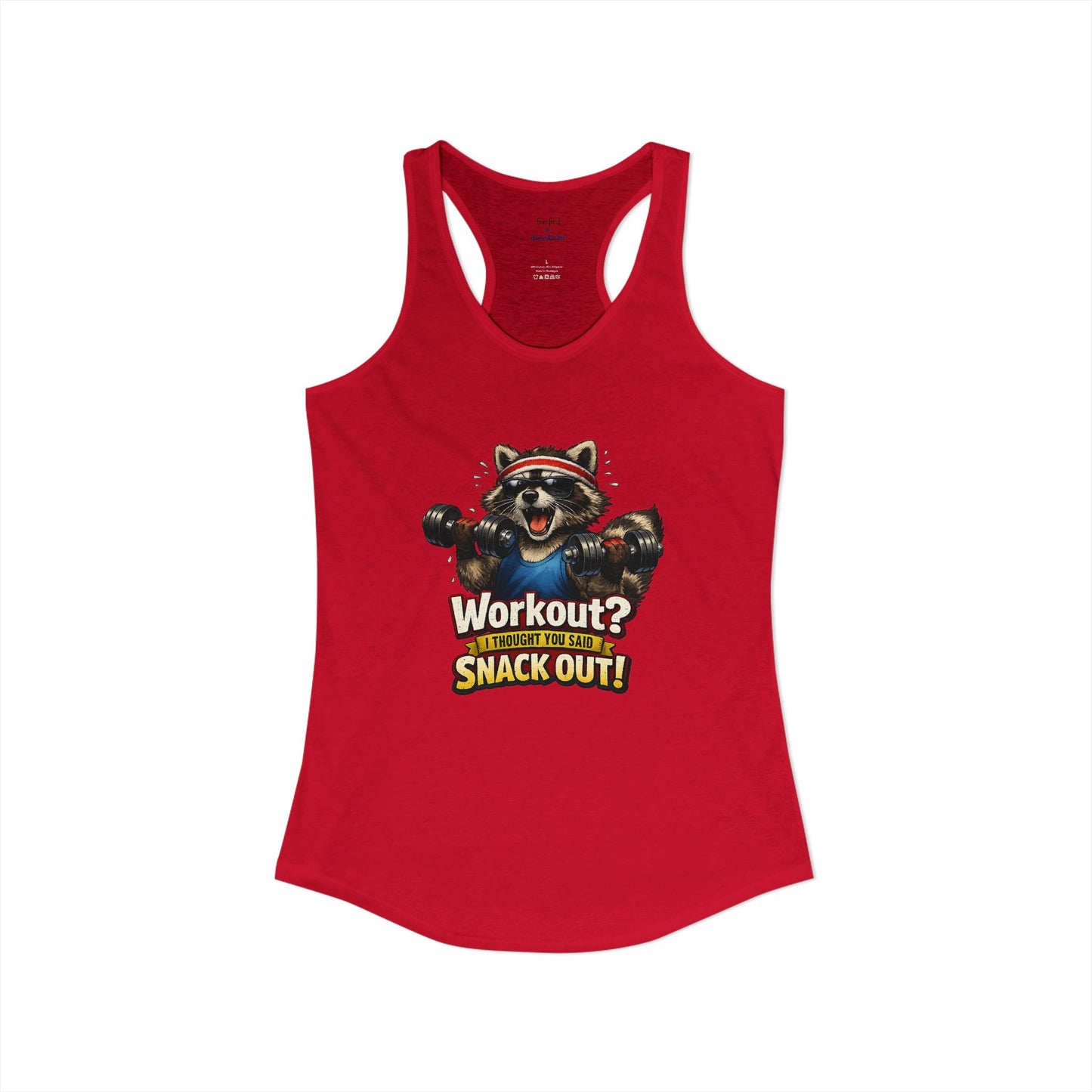 Snack Out Raccoon Racerback Tank