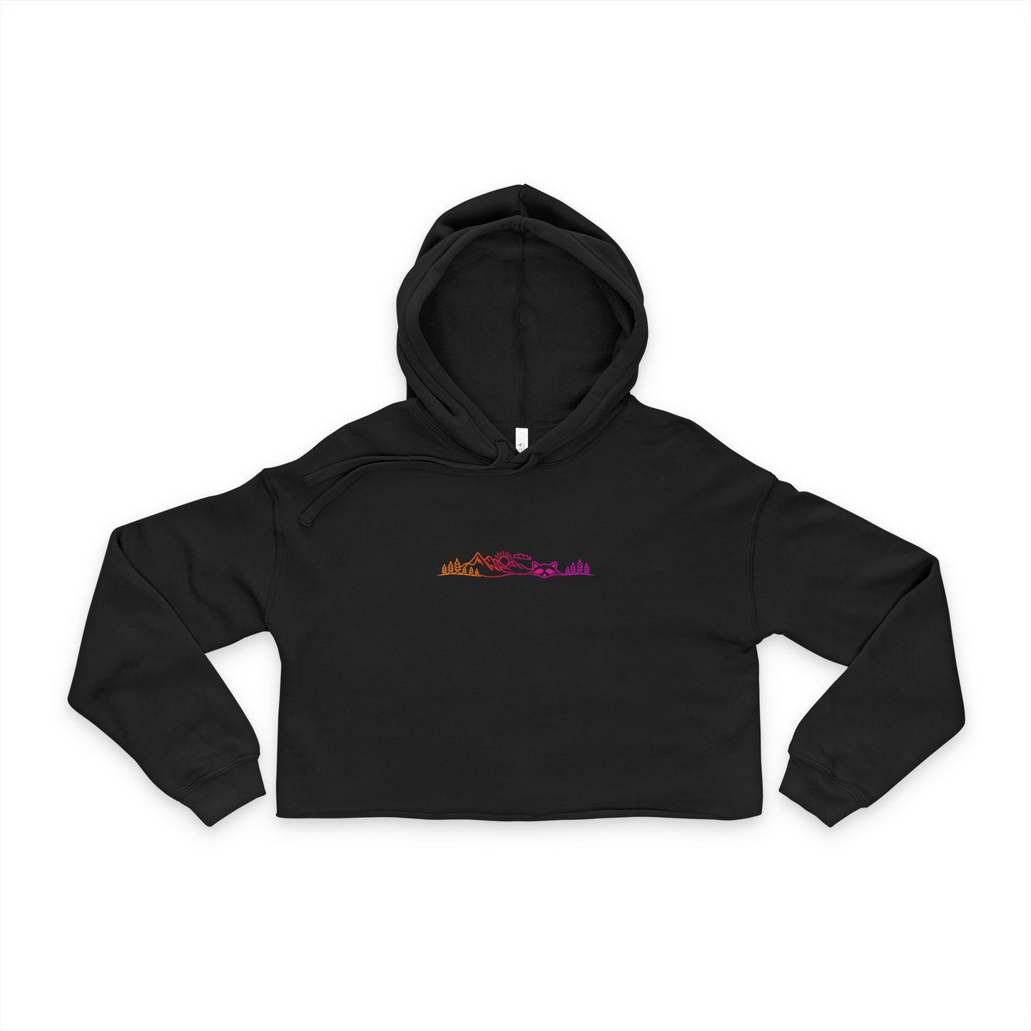 Sunrise Mountain Raccoon Cropped Hoodie