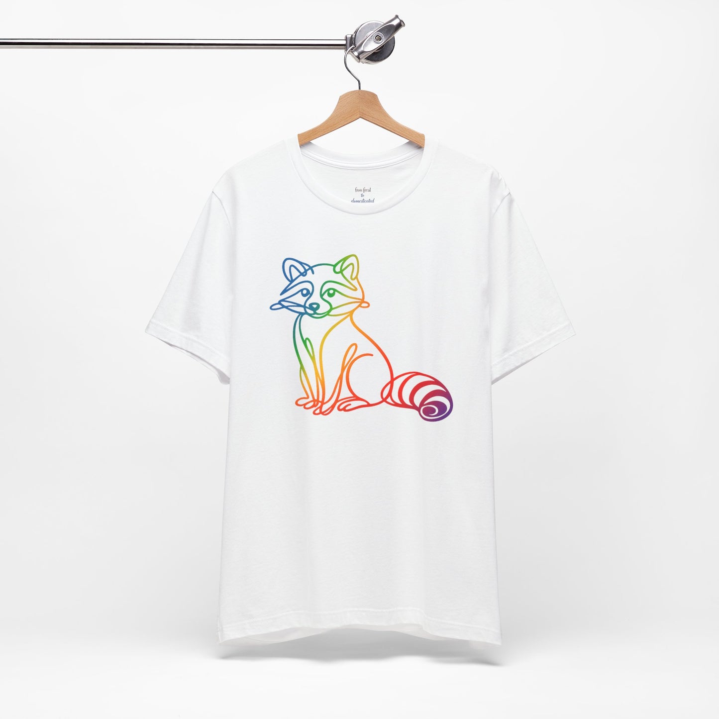 Raccoon Tee — Minimal Line Raccoon Scenic Graphic T-Shirt