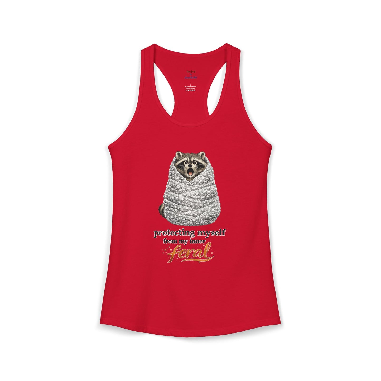 Bubble Wrap Raccoon Racerback Tank