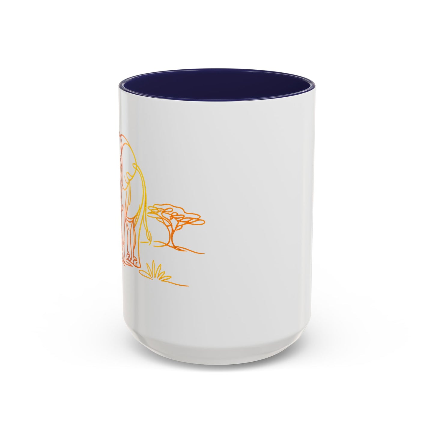 Safari Sunrise Coffee Mug — Minimal Line Elephant Design (11/15oz)
