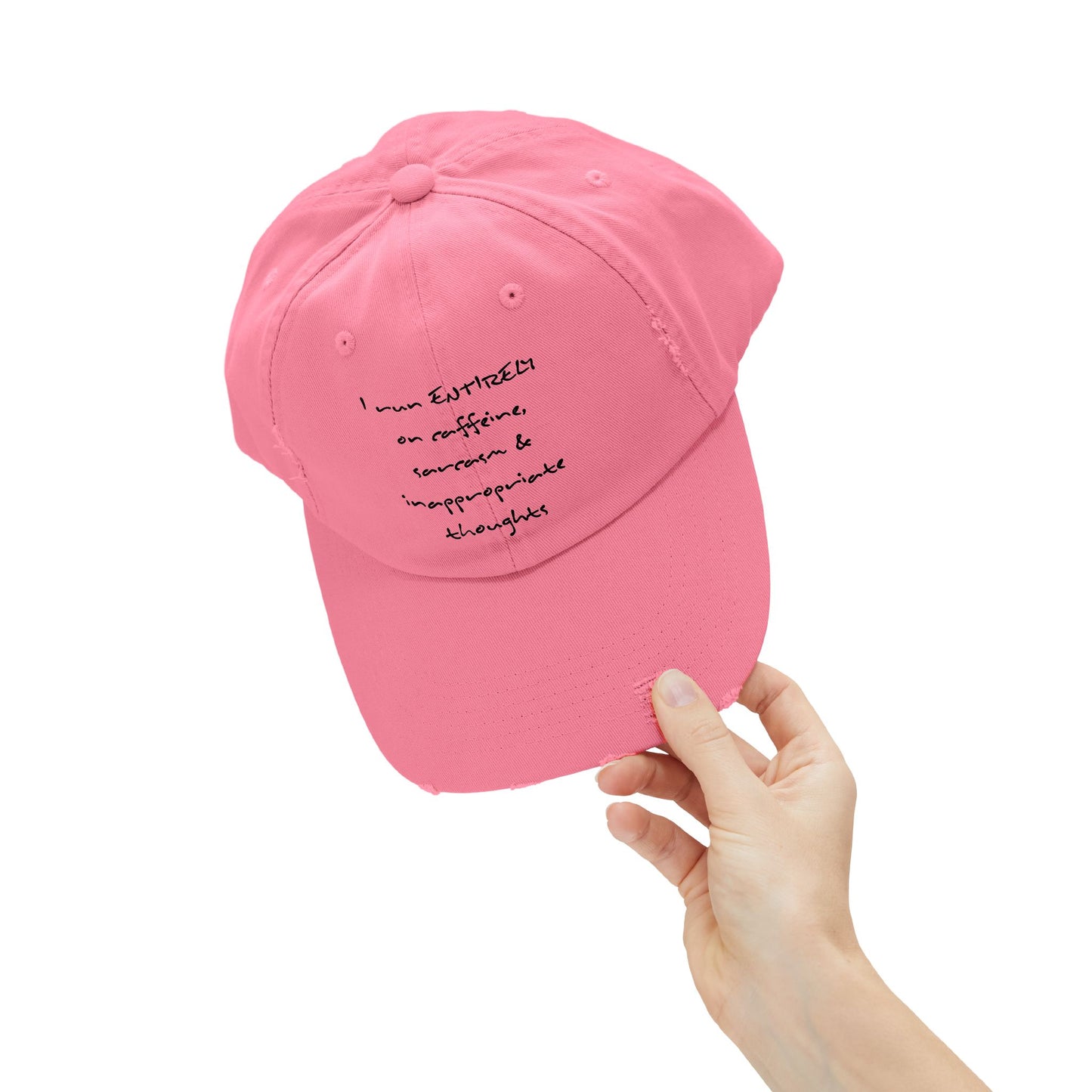 "Run On" Distressed Cap —  Funny Truth Hat