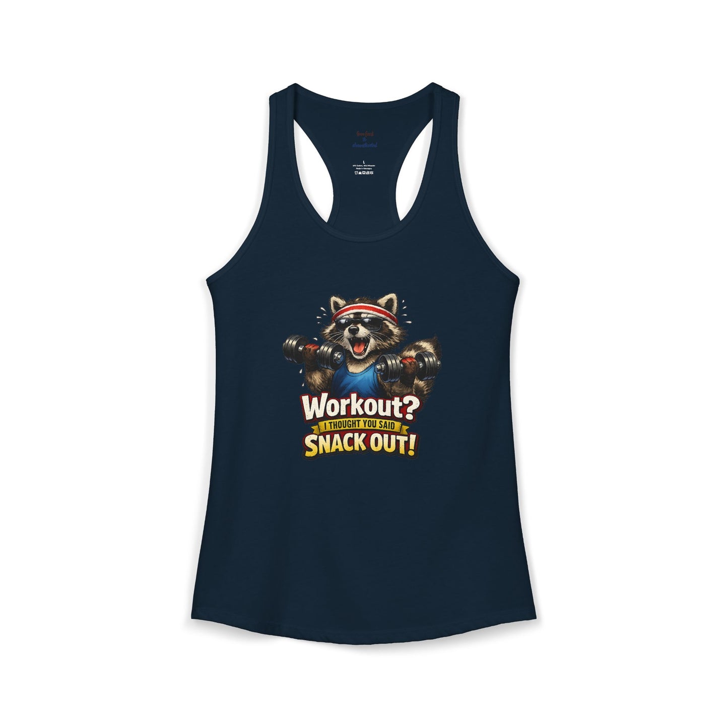 Snack Out Raccoon Racerback Tank