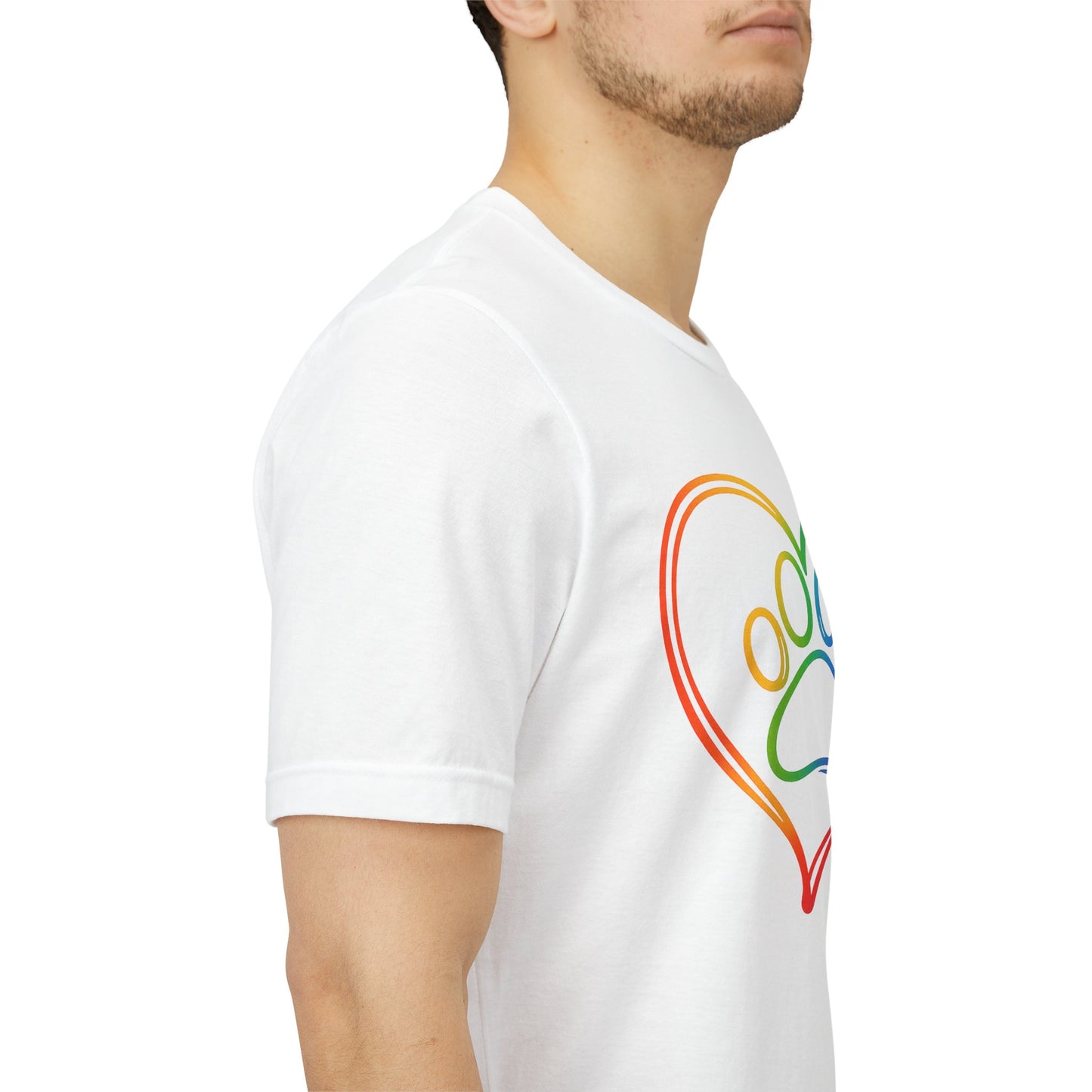 Heart/Paw Colorful Line-Work T-Shirt