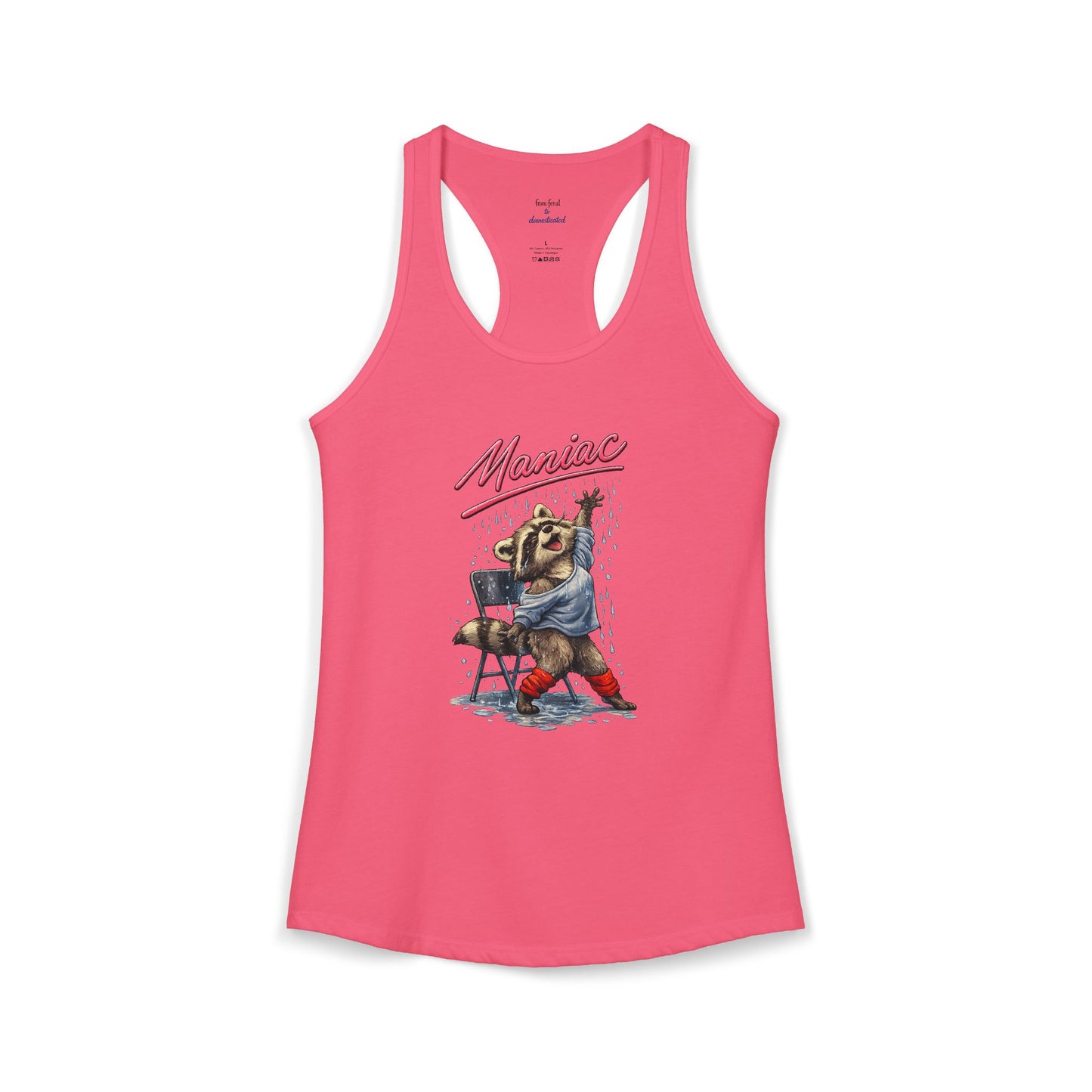 Maniac Raccoon Racerback Tank