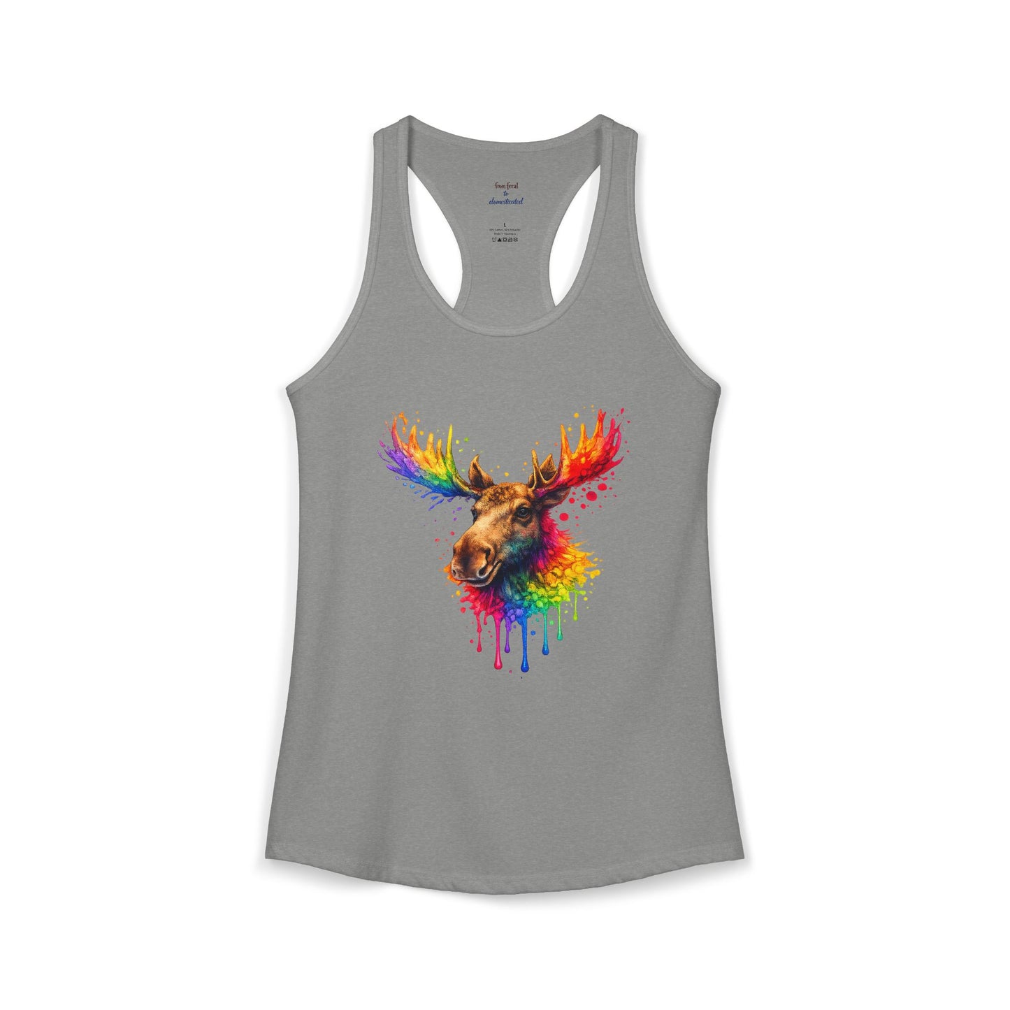 Watercolor Wildlife Moose Racerback Tank