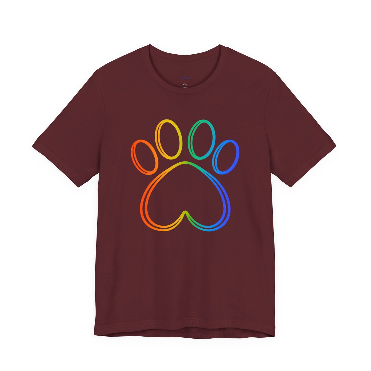 Heart/Paw Colorful Line-Work T-Shirt