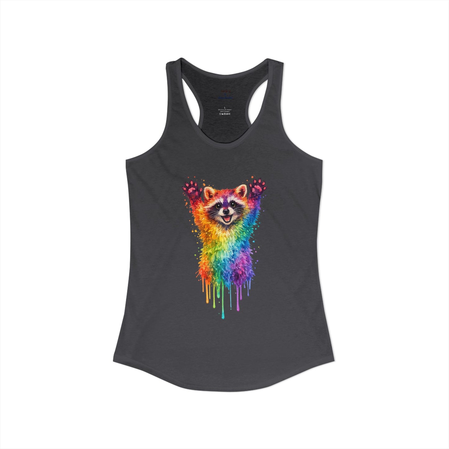 Watercolor Wildlife Raccoon Racerback Tank