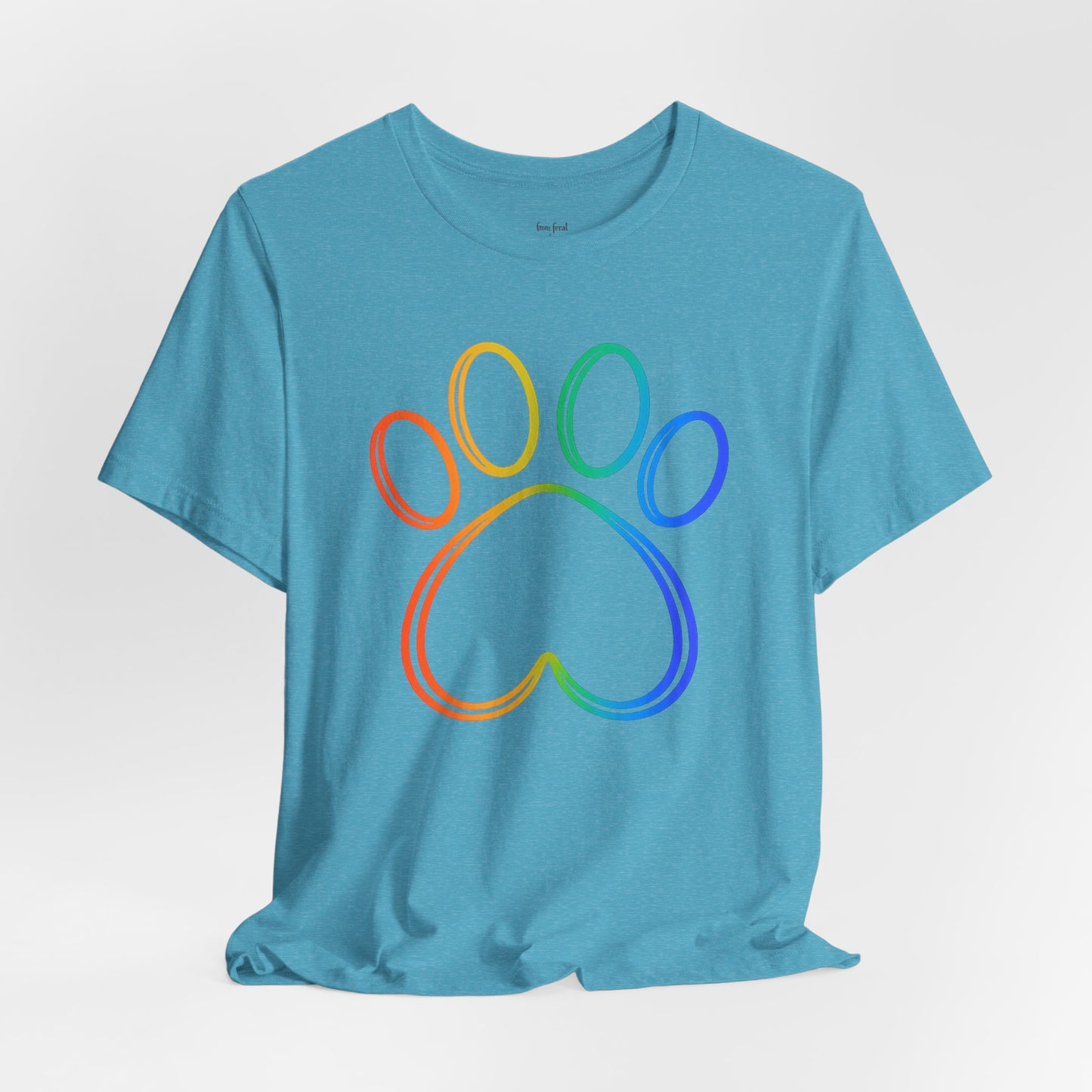 Heart/Paw Colorful Line-Work T-Shirt