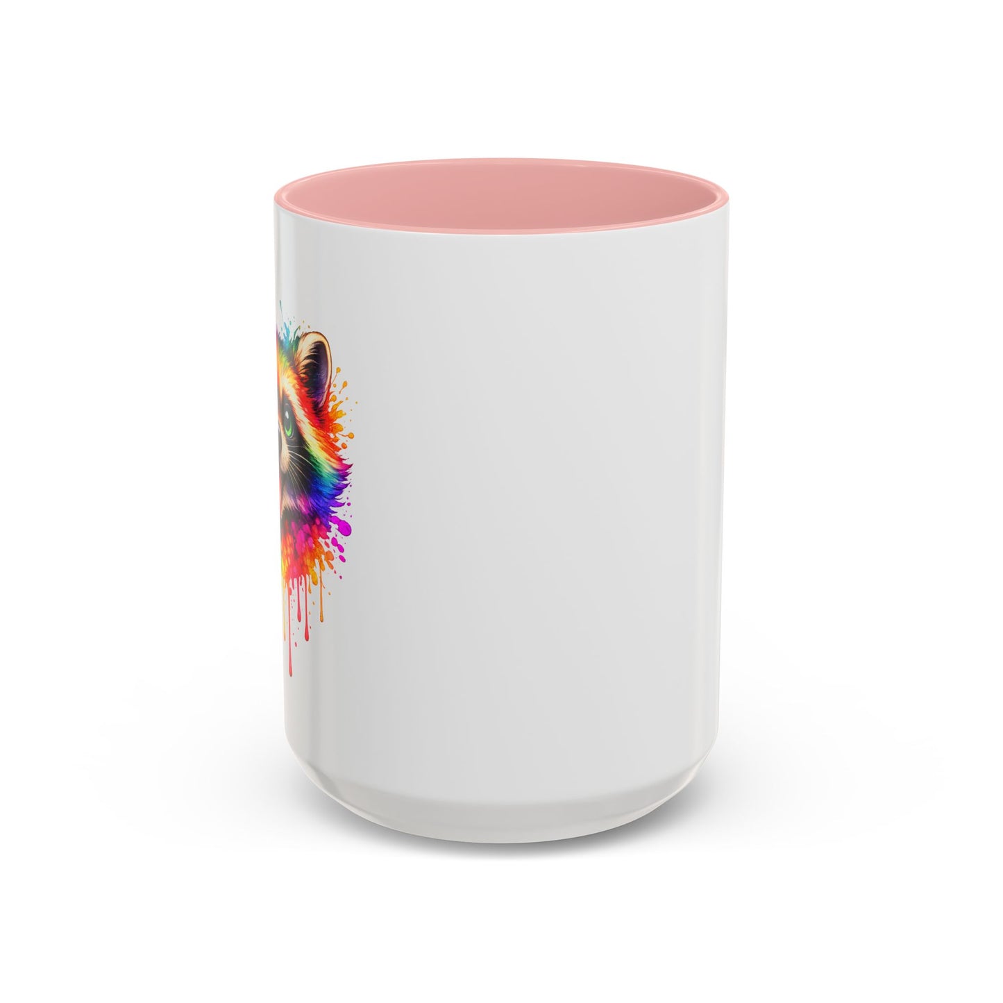 Cheerful Watercolor Raccoon Accent Coffee Mug