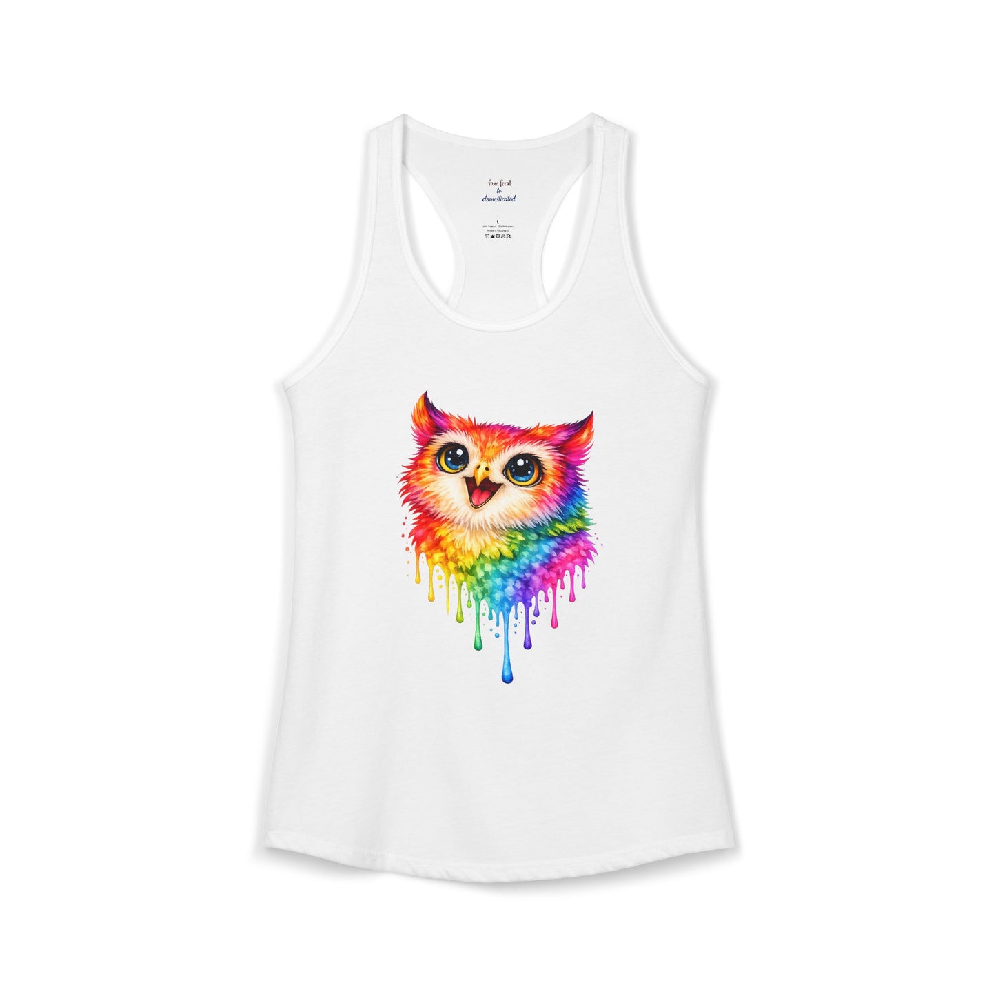 Watercolor Wildlife Owl Racerback Tank