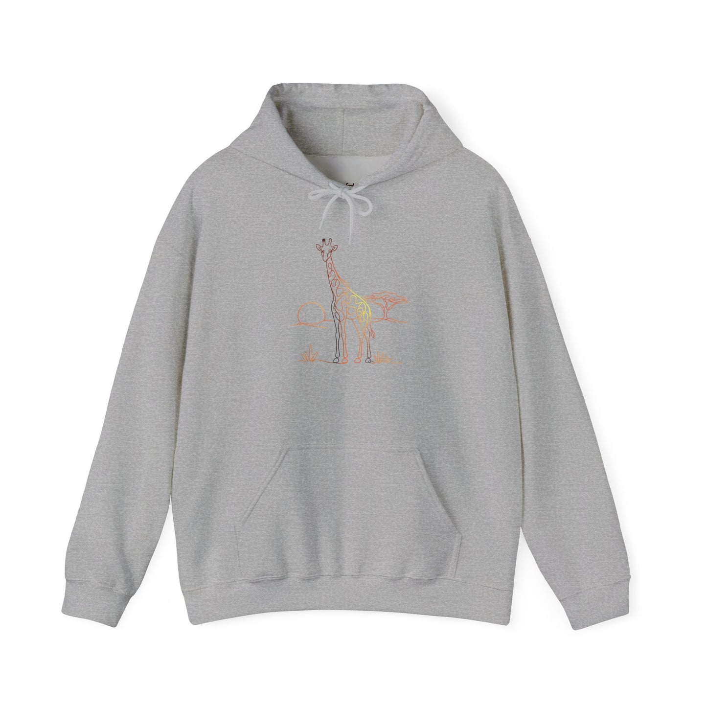 Giraffe Line Art Hoodie – Minimal Safari Illustration