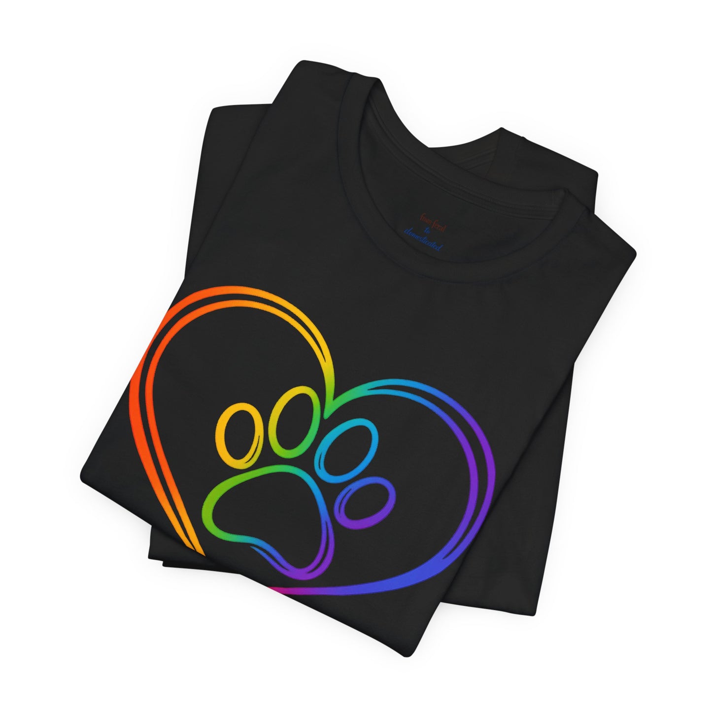 Heart/Paw Colorful Line-Work T-Shirt
