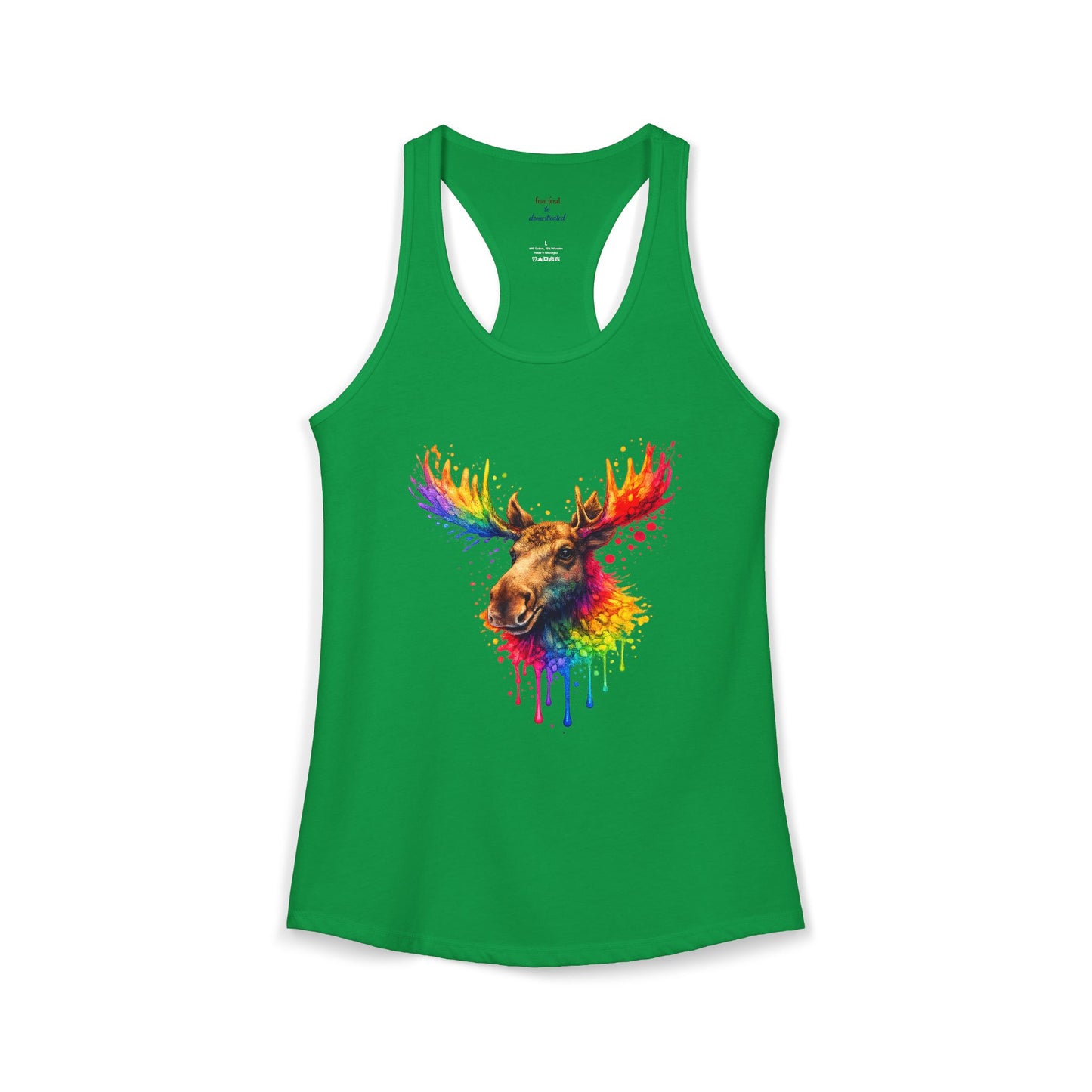 Watercolor Wildlife Moose Racerback Tank