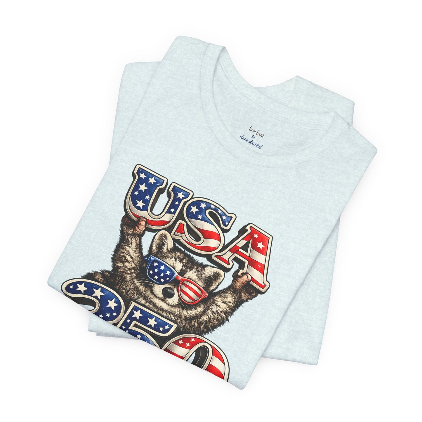 Patriot Raccoon 250th Anniversary T-Shirt — 4th of July Fireworks Flag Tee