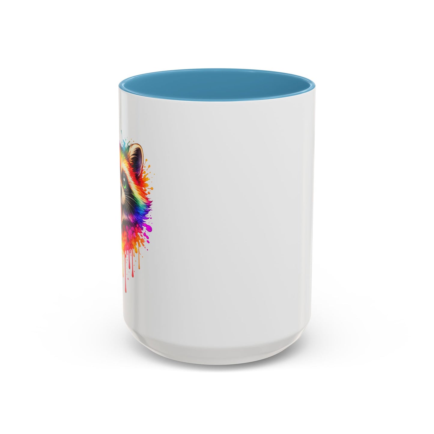 Cheerful Watercolor Raccoon Accent Coffee Mug